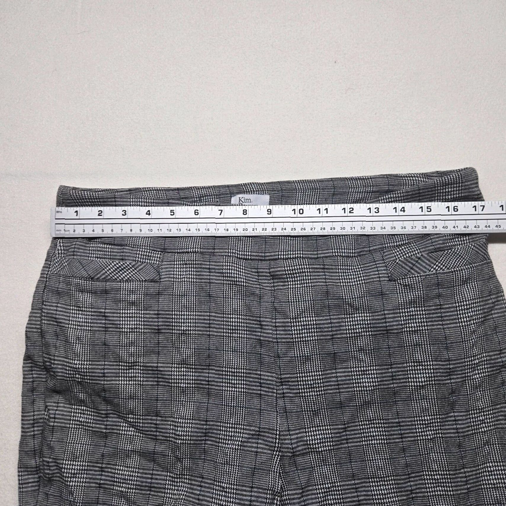 Vintage KIM ROGERS Women's Pants Gray Plaid Pull On Elastic Waist Size 16S Size 38" / US 16 / IT 52 - 4 Thumbnail