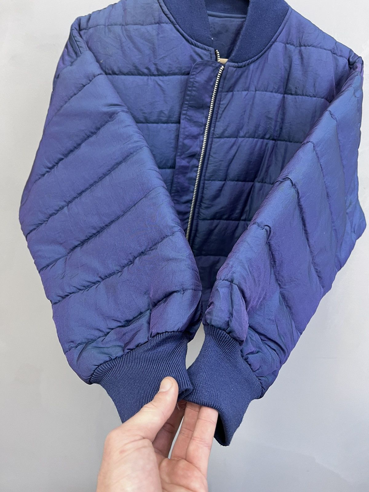 Japanese Brand SALE💣💣 Vintage 90s MA-1 Reversed Nylon Bomber Jacket Size US L / EU 52-54 / 3 - 8 Thumbnail