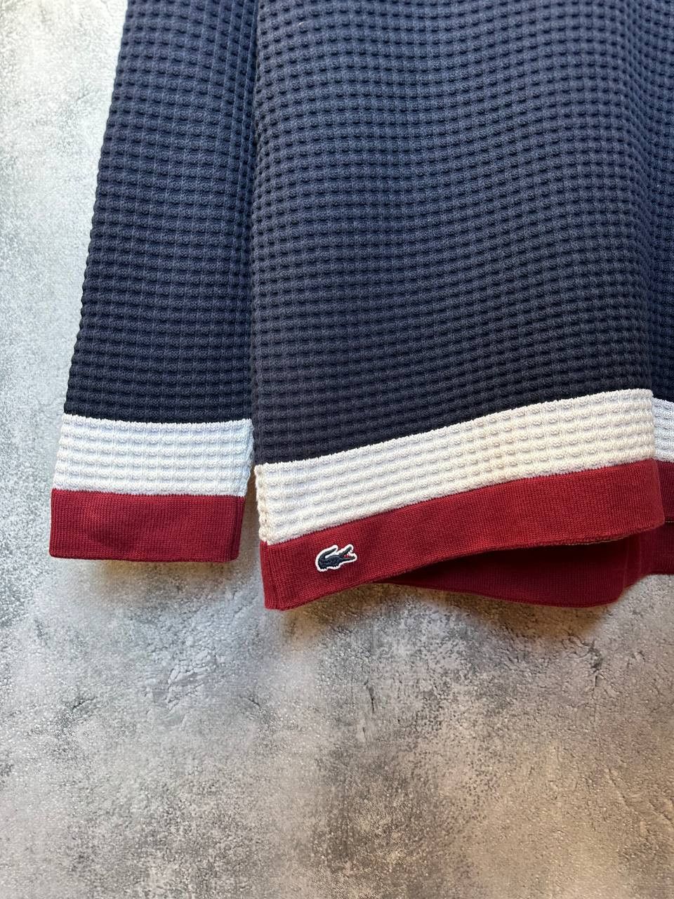 Lacoste Lacoste Waffle Knit Sweater - Made in France - Navy Pullover Size US XL / EU 56 / 4 - 7 Thumbnail