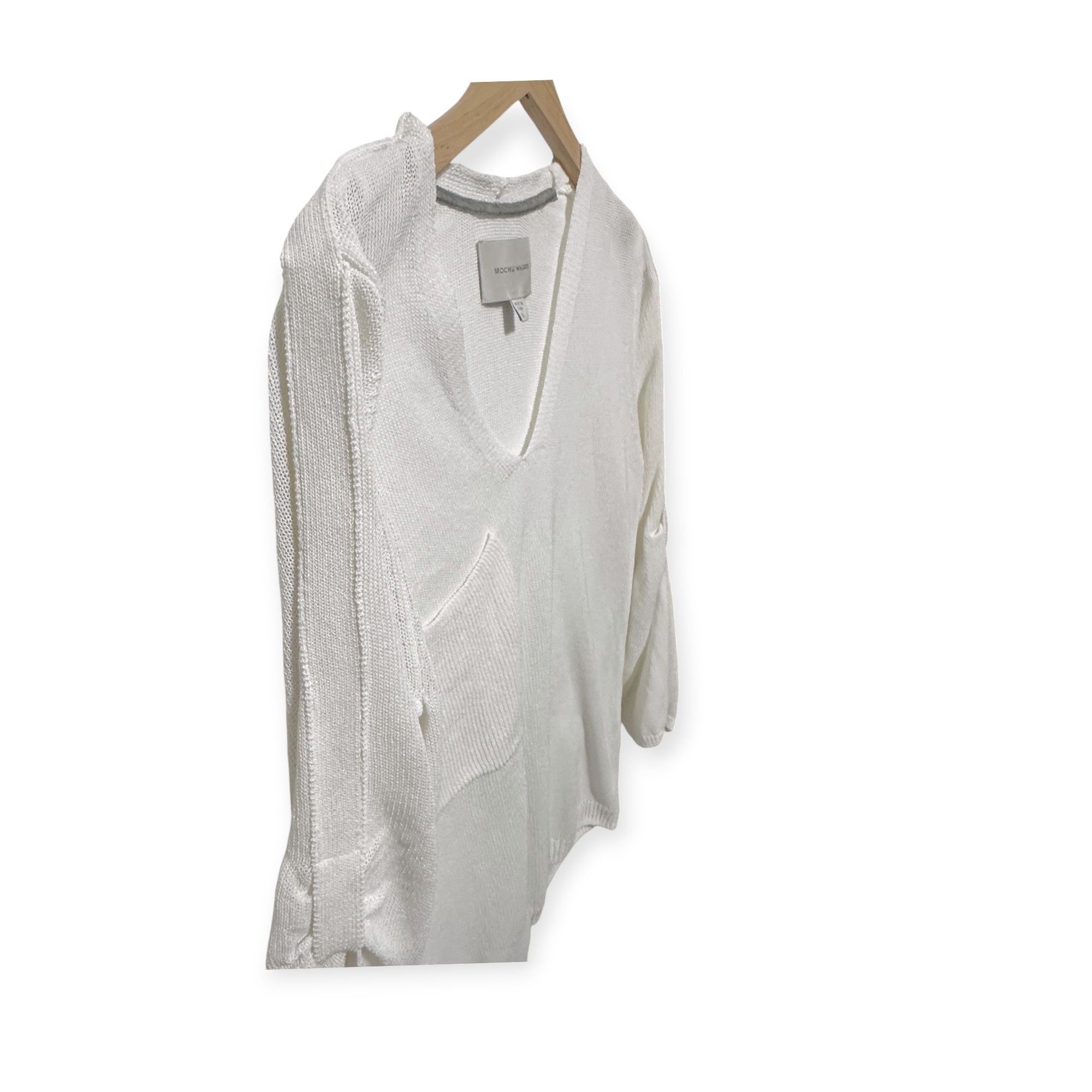 Brochu Walker Brochu Walker Palmas Vee White Sweater XS Salt Water NWT Size XS / US 0-2 / IT 36-38 - 3 Thumbnail