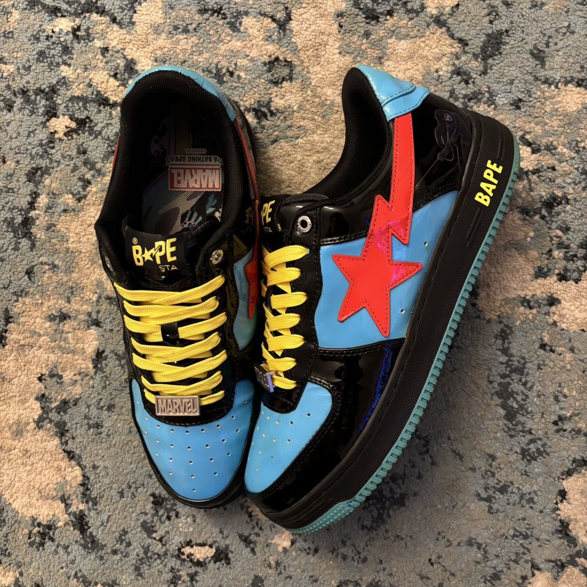 A Bathing Ape Marvel Bapesta Black Widow Sneakers Size 11