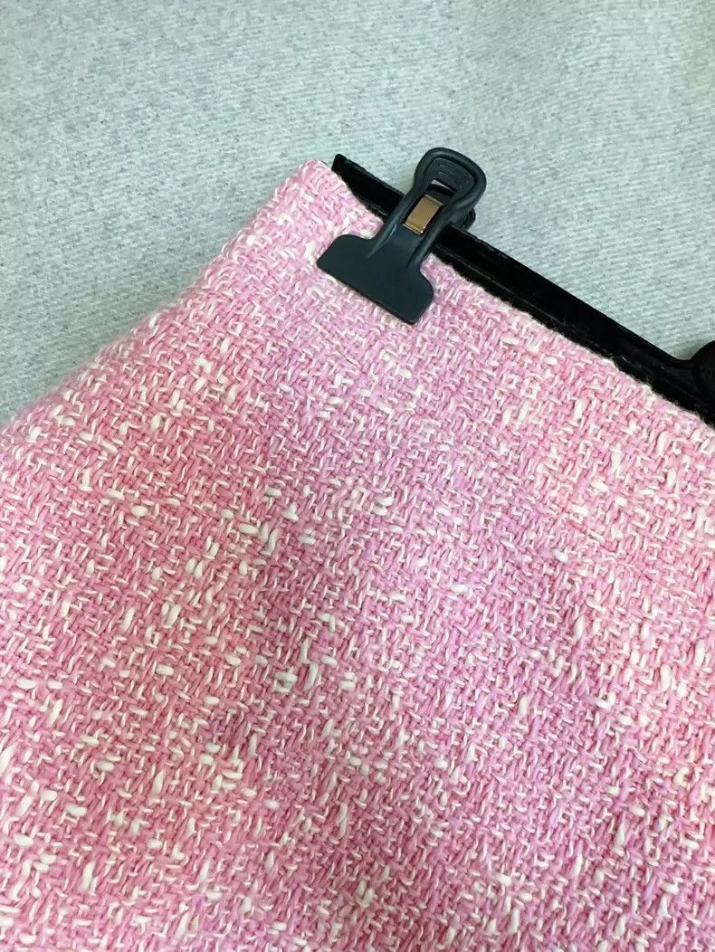 Prada Miu Miu Pink Tweed Mini Skirt Size 42-2506 Size 41" - 7 Thumbnail