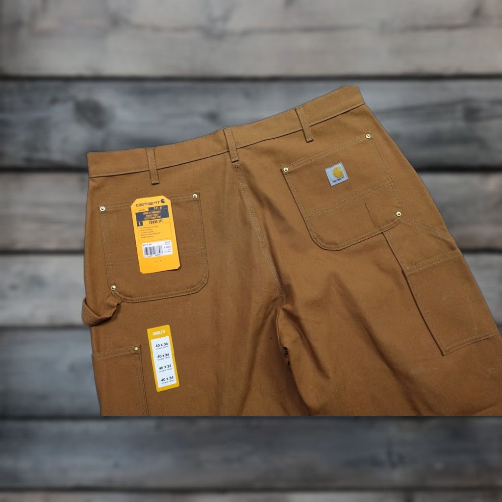 Carhartt VINTAGE Carhartt Double Knee Pants Mens 40x34 Brown Duck Canvas Carpenter Work USA NWT Size US 40 / EU 56 - 1 Thumbnail