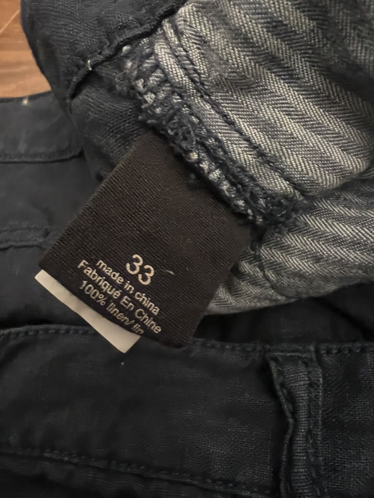 John Varvatos John Varvatos Classic Straight Fit Linen Pants in Navy Size US 33 - 11 Thumbnail
