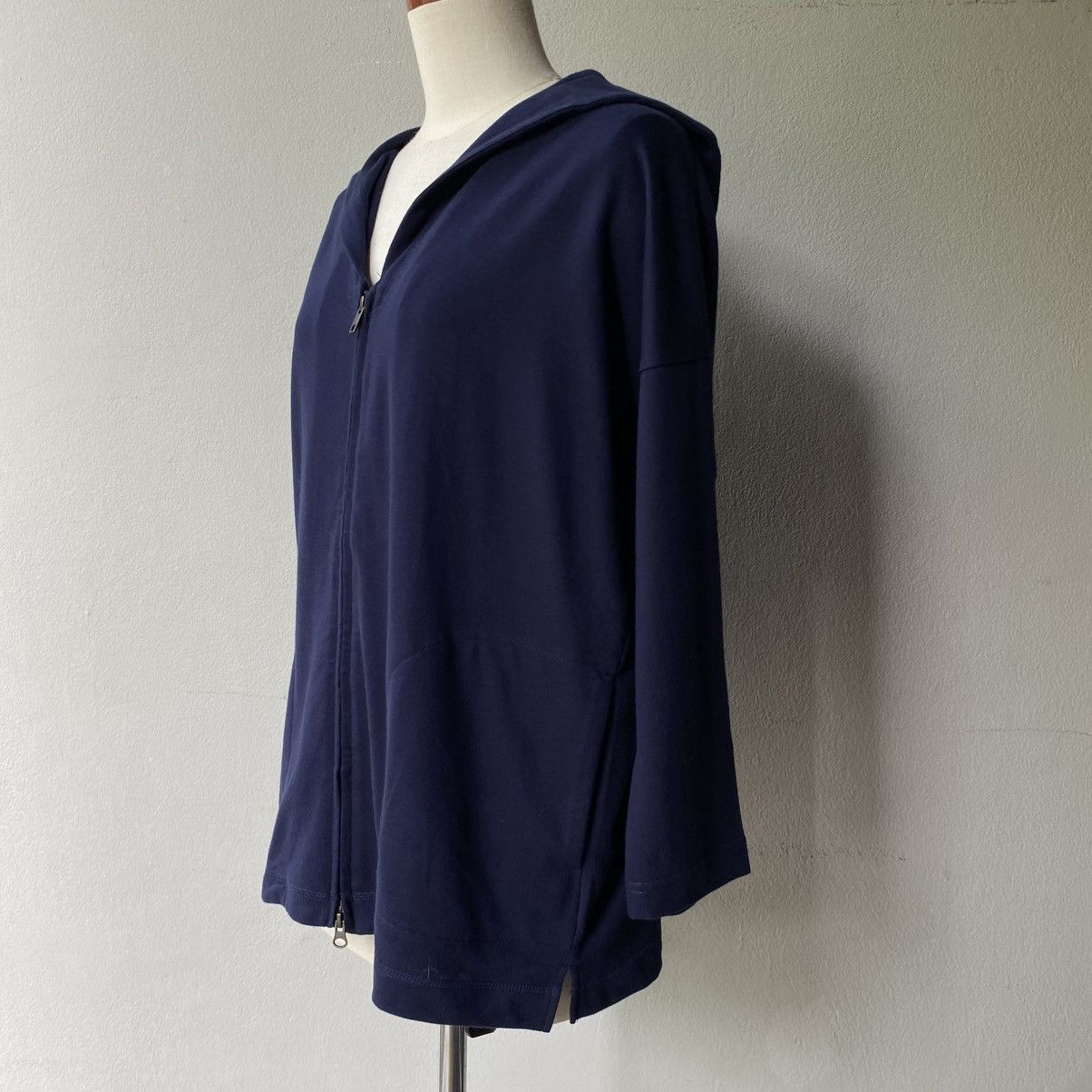 Ne-Net Ne-net Navy Zip Hoodie with Striped Sleeve Size XS / US 0-2 / IT 36-38 - 14 Thumbnail
