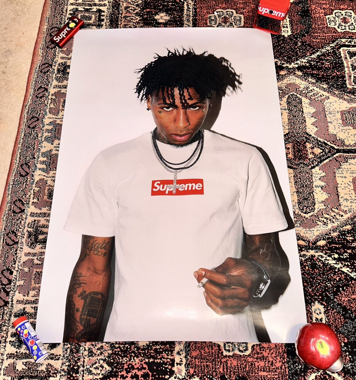 Pre-owned Nba X Supreme Fw23 Supreme Nba Youngboy Poster Promo Ad Ds In White
