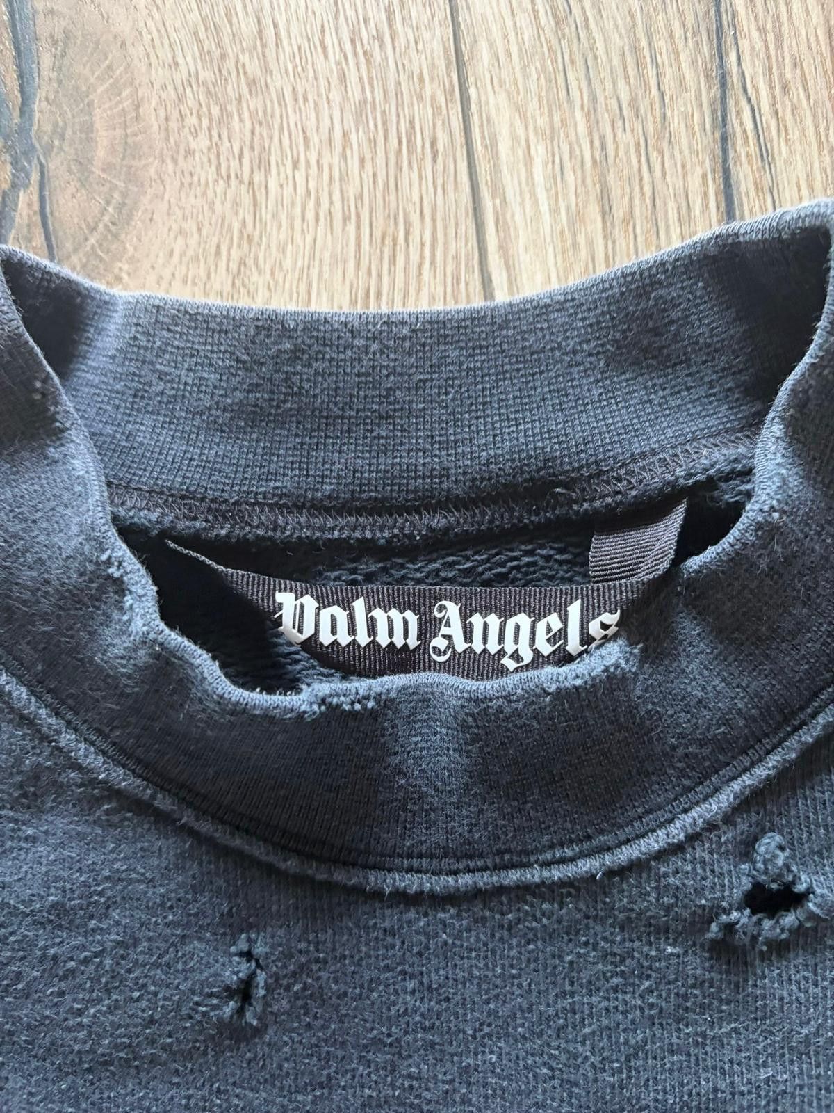 Palm Angels Palm Angels Distressed Flame Palm Tree Crewneck Grey XL Size US XL / EU 56 / 4 - 7 Thumbnail