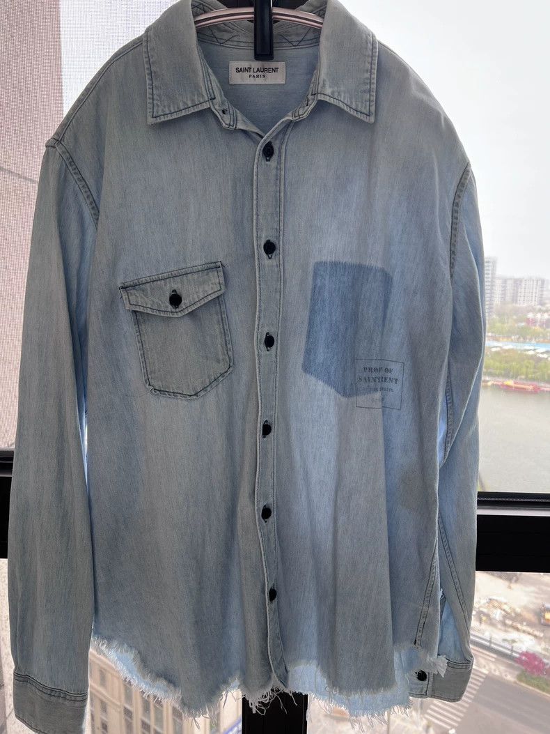 Saint Laurent Paris Saint Laurent ParisBlue Old Denim Shirt 2504-Nextarrow Size US S / EU 44-46 / 1 - 1 Thumbnail