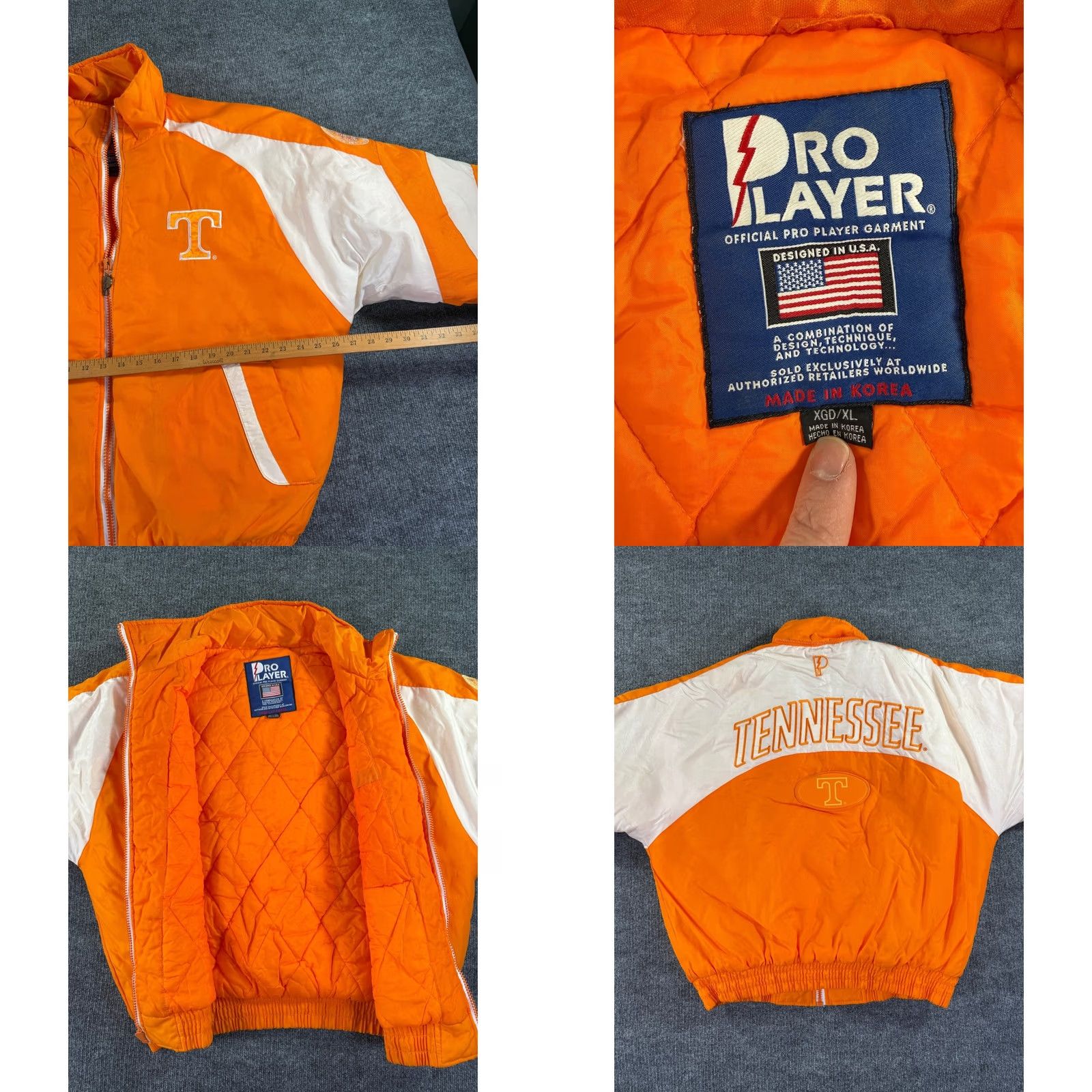 Pro Player VINTAGE Pro Player Tennessee Volunteers Windbreaker Jacket Mens XL Orange White Size US XL / EU 56 / 4 - 8 Thumbnail