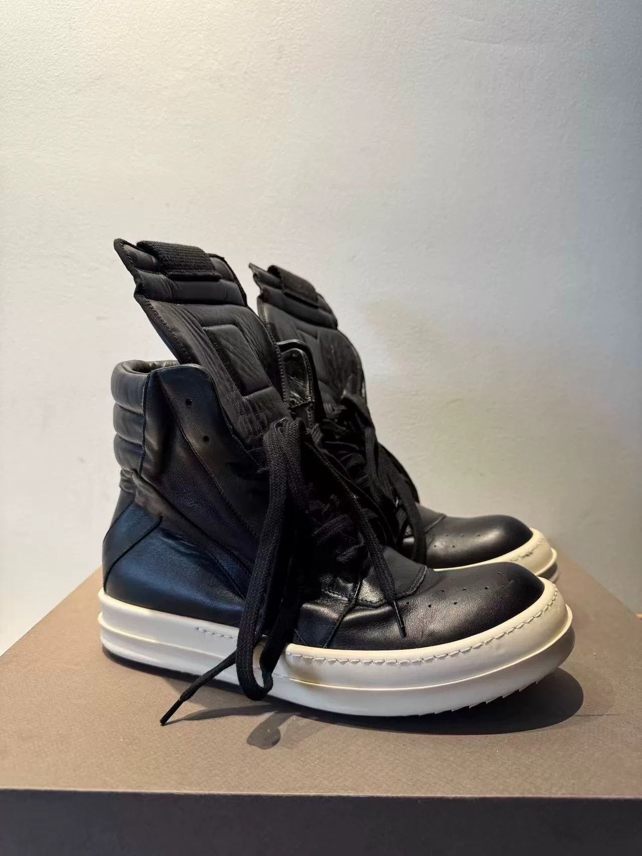 Rick Owens Rick Owens Leather High Top Sneakers Size US 5 / EU 37 - 1 Thumbnail