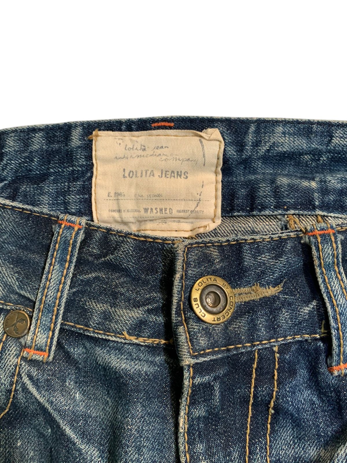 Tornado Mart JAPANESE LOLITA FADED & RUSTY PUNK DISTRESSED DENIM Size US 33 - 14 Thumbnail