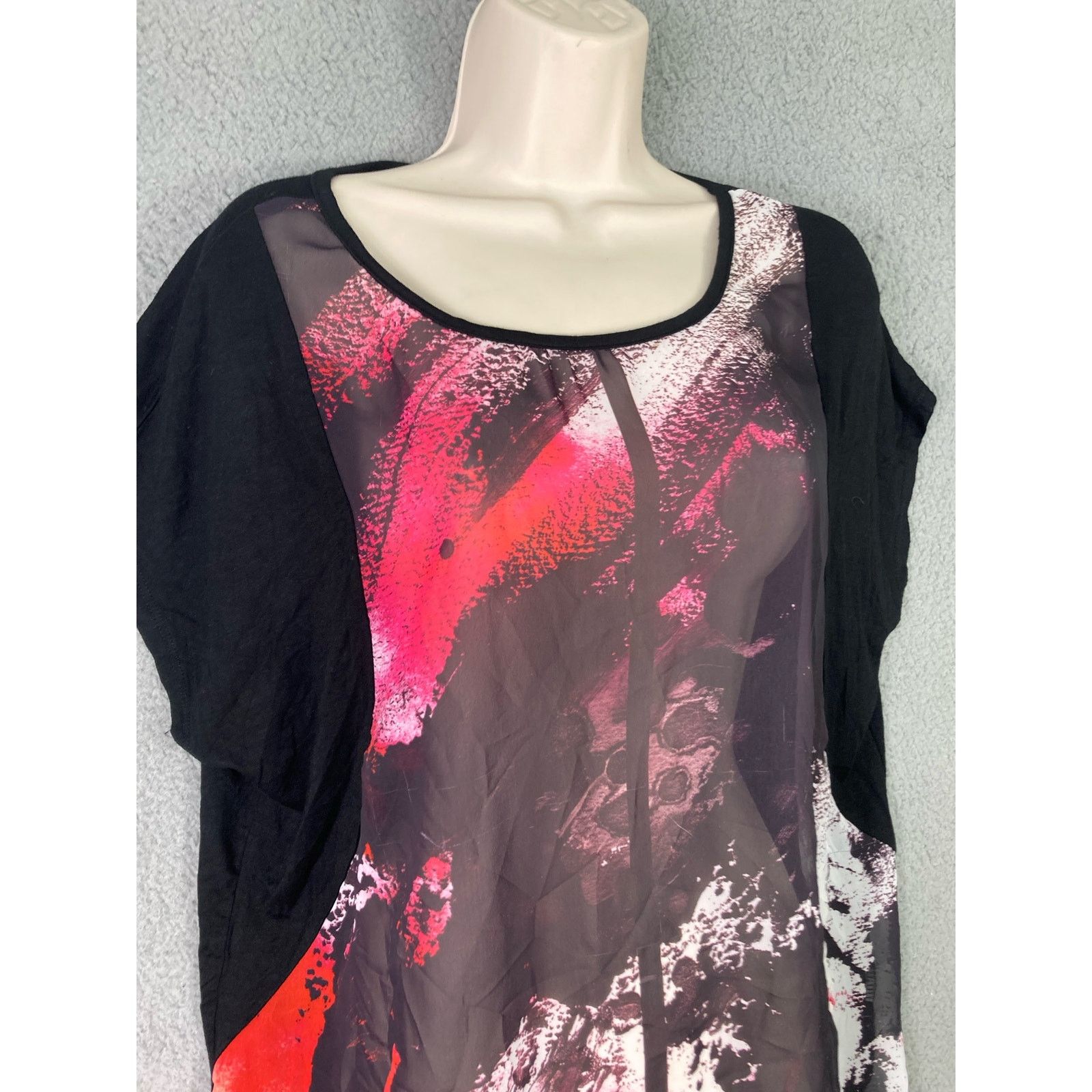 Other Vanilla Sugar Black Pink White Blouse XL Cap Sleeve Size XL / US 12-14 / IT 48-50 - 5 Thumbnail