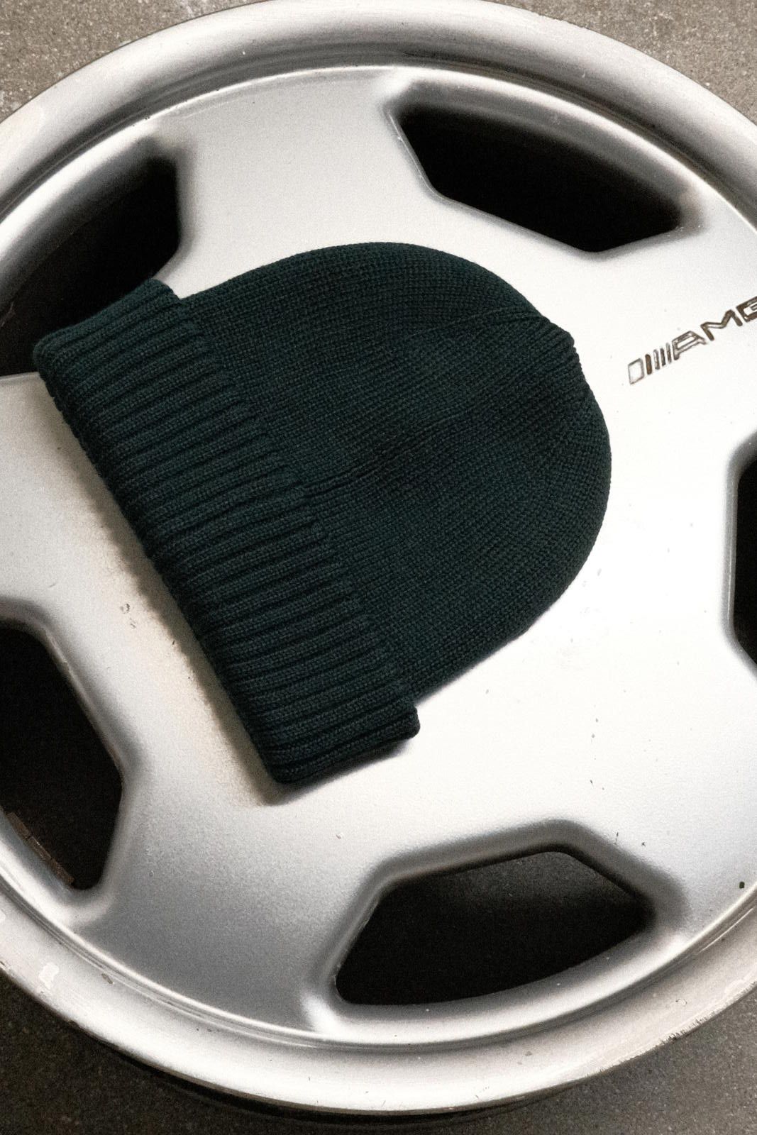 Unknown London Arc'Teryx Beanie Dark Green Ribbed Knit Beanie Hat Size ONE SIZE - 2 Thumbnail