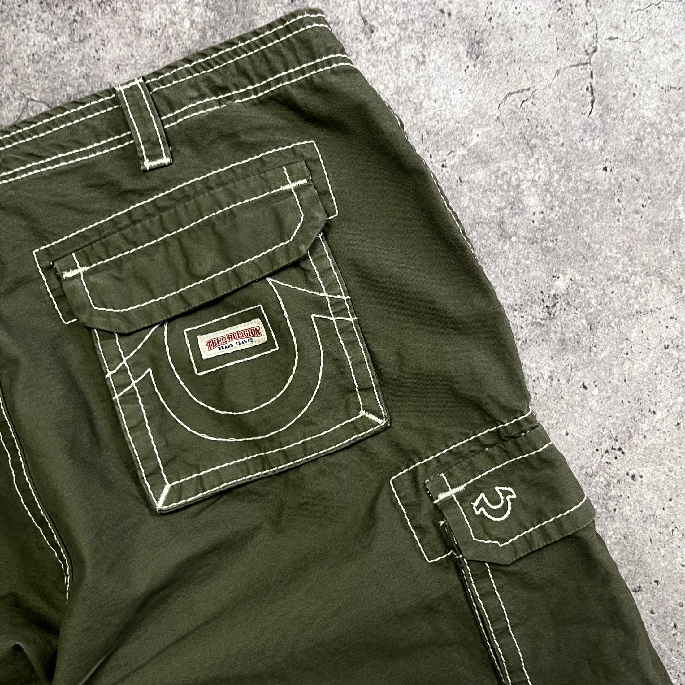 True Religion True Religion Cargo Green Khaki Pants Big T Size 38 2XL Size US 38 / EU 54 - 4 Thumbnail