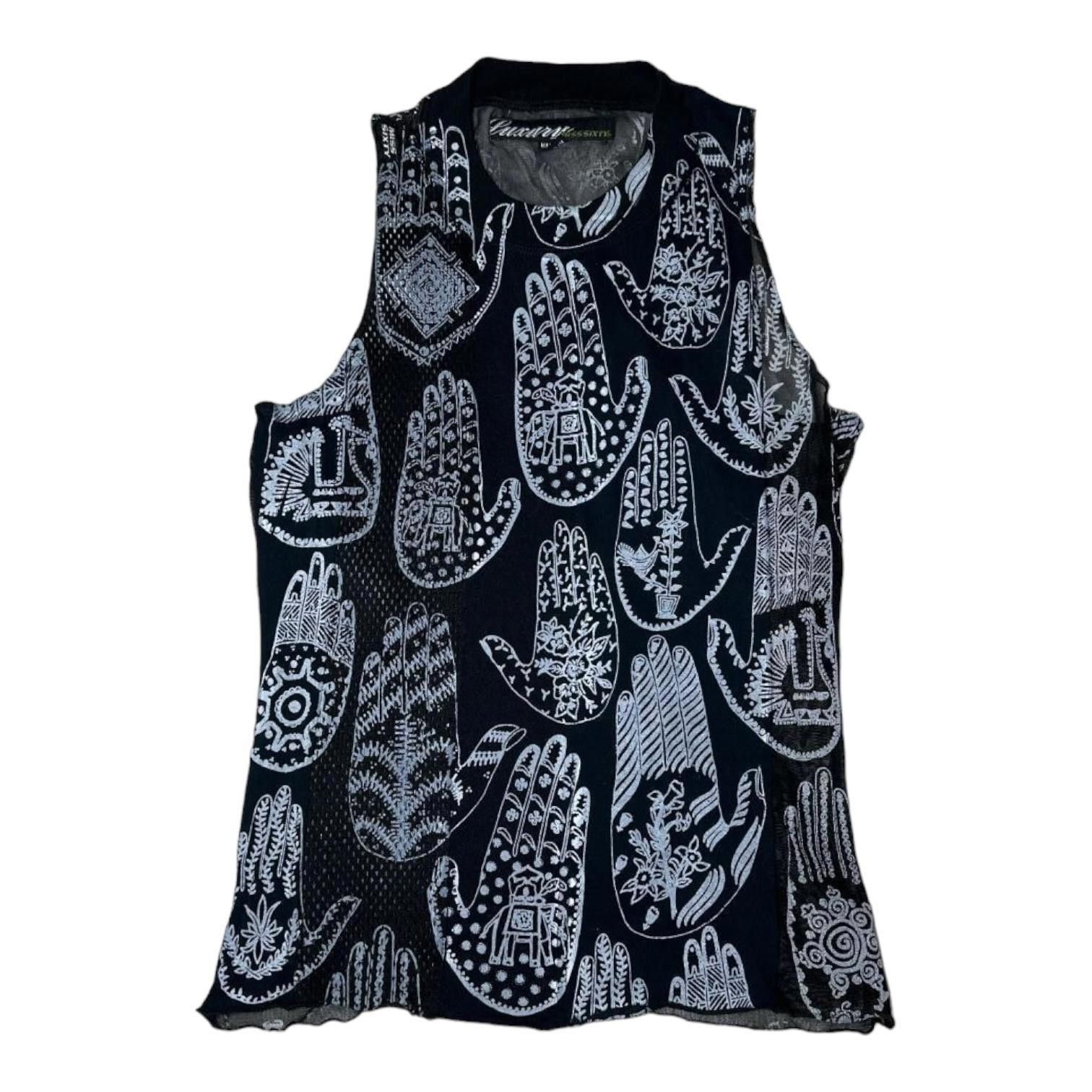 Miss Sixty The Miss Sixty Henna Hands Mesh Top Size ONE SIZE - 1 Thumbnail