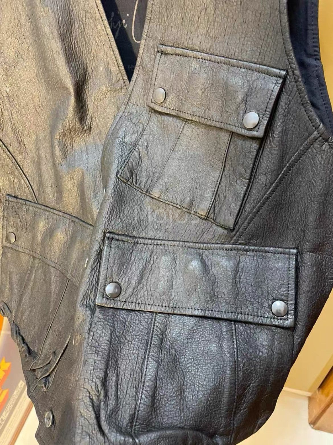 Yohji Yamamoto Sz F Yohji Yamamoto Pour Homme 80s Leather Vest-2508 Size US M / EU 48-50 / 2 - 5 Thumbnail