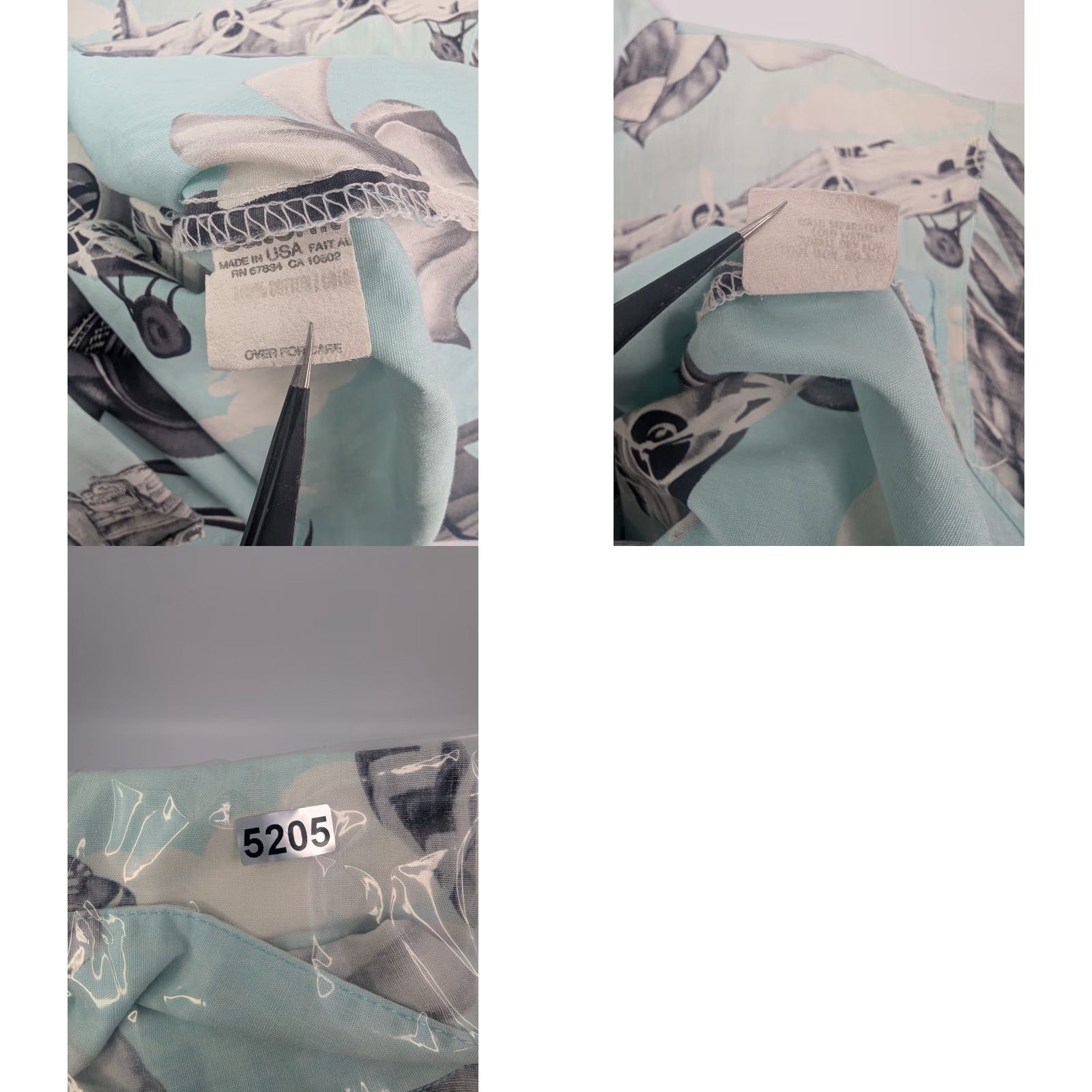 Vintage VINTAGE Catchit Shirt Male M Floral Blue 90s Tropical Surf Hawaii Button-Up Collar Short Sleeve with Chest Pocket Size US M / EU 48-50 / 2 - 10 Thumbnail