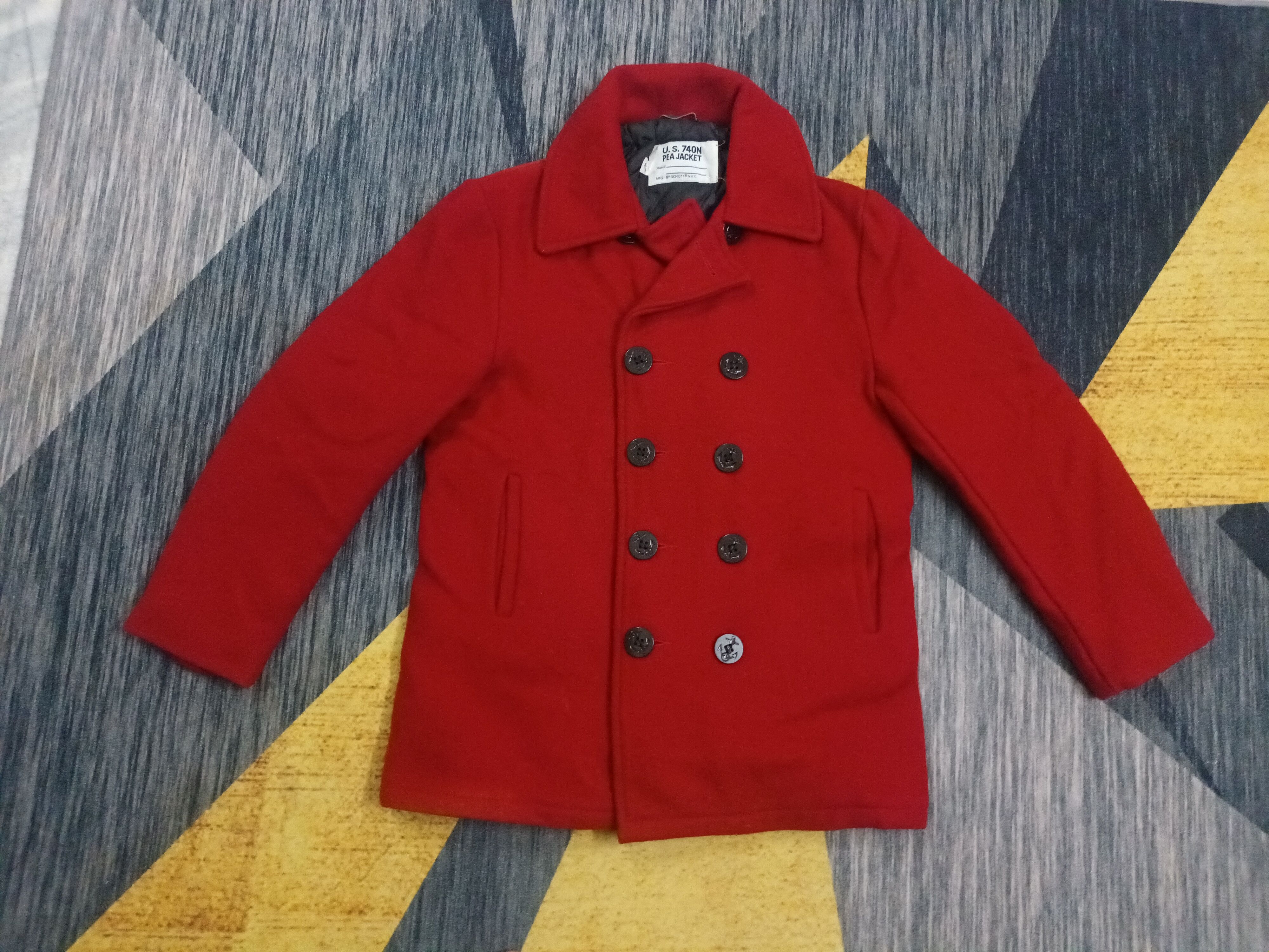 Schott 🔥 US 740N PEA JACKET 🔥 Size US M / EU 48-50 / 2 - 1 Thumbnail