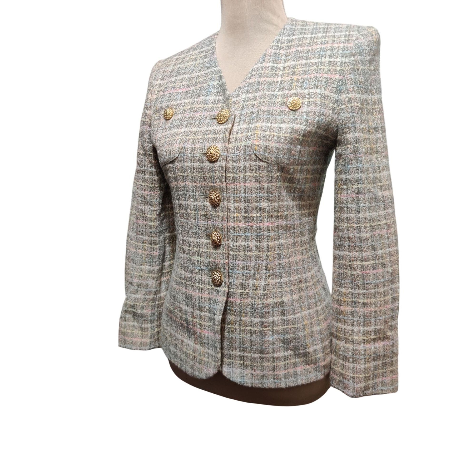 Vintage Vintage Saville Suit Tweed Blazer Size 2 Petite Gold Buttons Size XS / US 0-2 / IT 36-38 - 13 Thumbnail