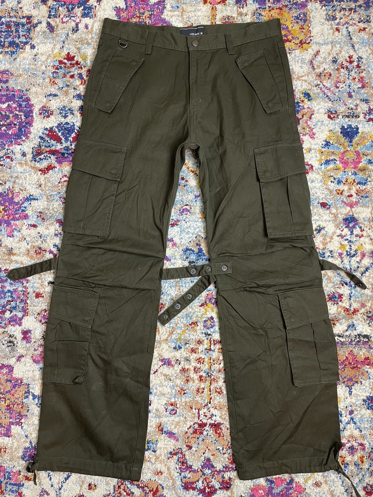 Japanese Brand Childeric IV version 4 Bondage Strap Multipocket Cargo Pants Size US 34 / EU 50 - 1 Thumbnail