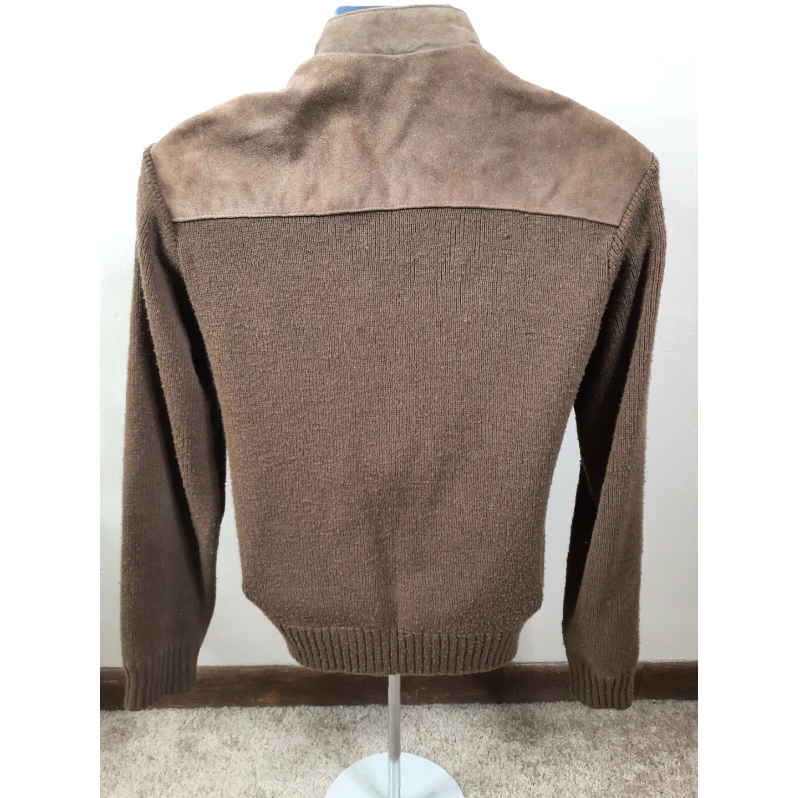 Vintage VINTAGE 70s REPAGE LEATHER Suede JACKET / Sweater Mens Medium Coat Bomber Jacket Brown M Full Zip Mens Size US M / EU 48-50 / 2 - 7 Thumbnail