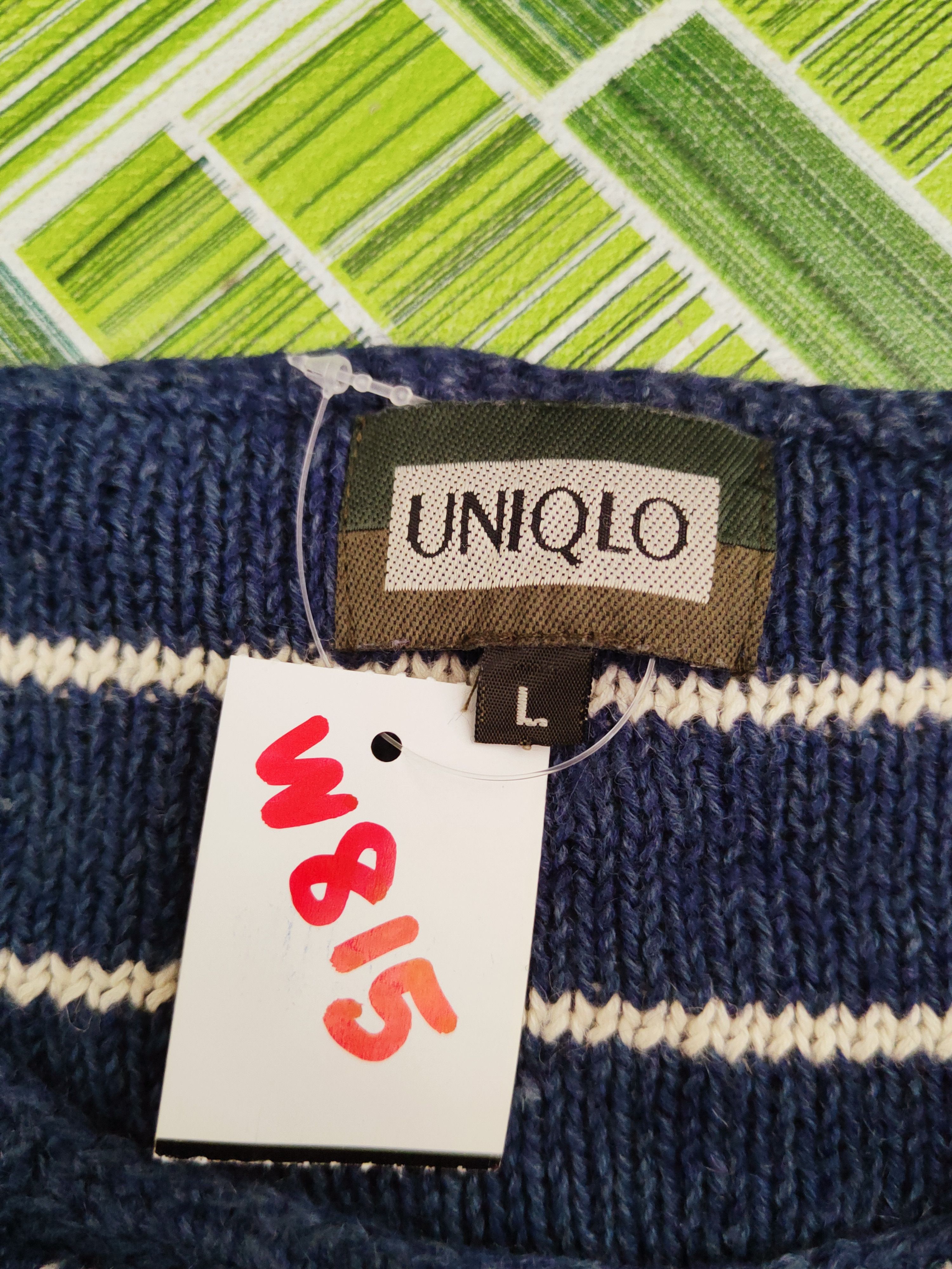 Homespun Knitwear Uniqlo Blue White Stripe Knitwear Long Sleeve T-shirts #W815 Size US L / EU 52-54 / 3 - 11 Thumbnail