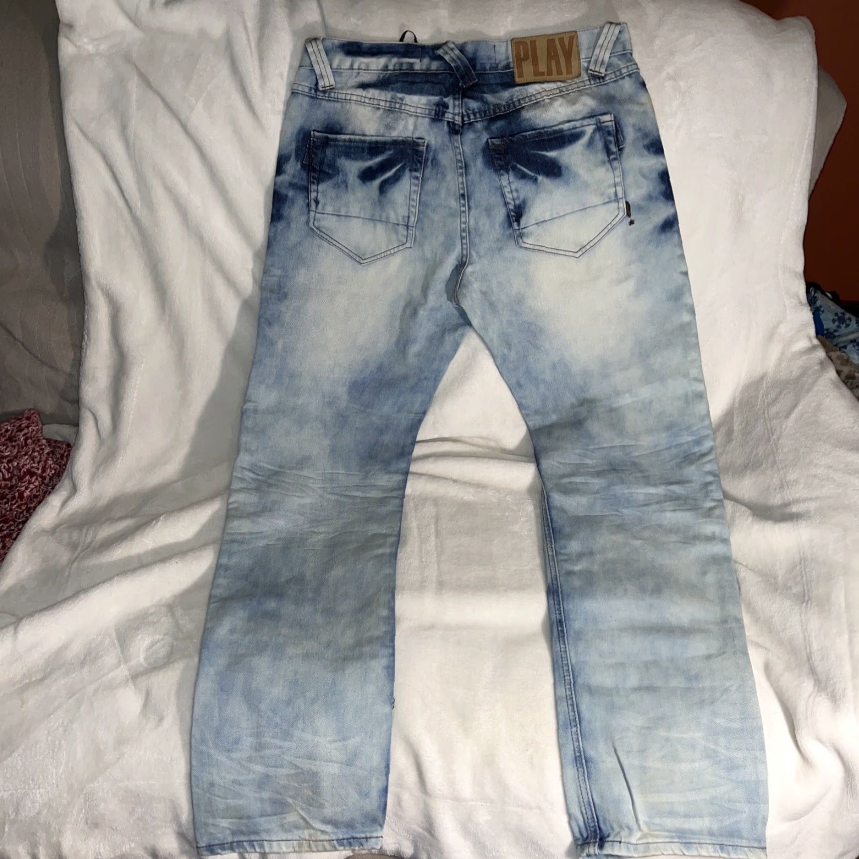 Vintage Play Cloths Men's Acid Wash Jeans Size 34 Blue Straight Fit Regular Size US 34 / EU 50 - 3 Thumbnail