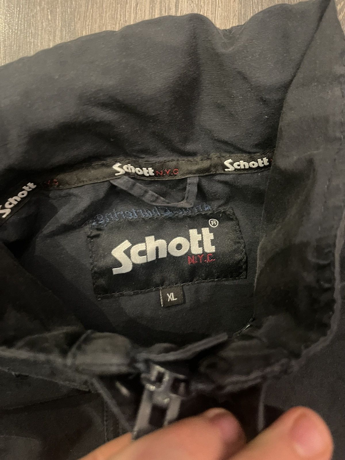 Schott Schott NYC Black Jacket XL – Classic Zip-Up Lightweight Coat Size US XL / EU 56 / 4 - 5 Thumbnail