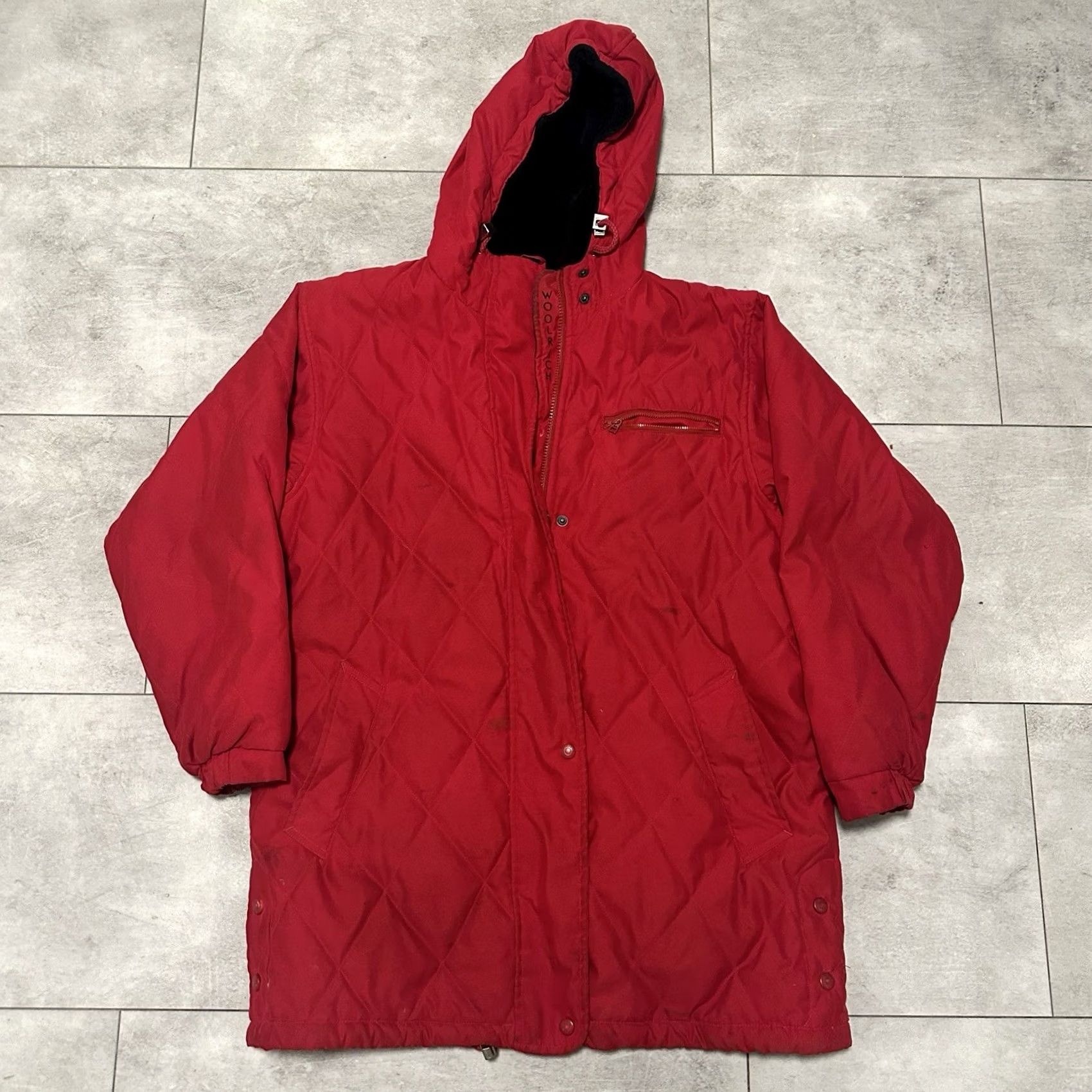 Vintage VINTAGE Woolrich Jacket Parka Red Women's 90s Medium M Size M / US 6-8 / IT 42-44 - 2 Thumbnail