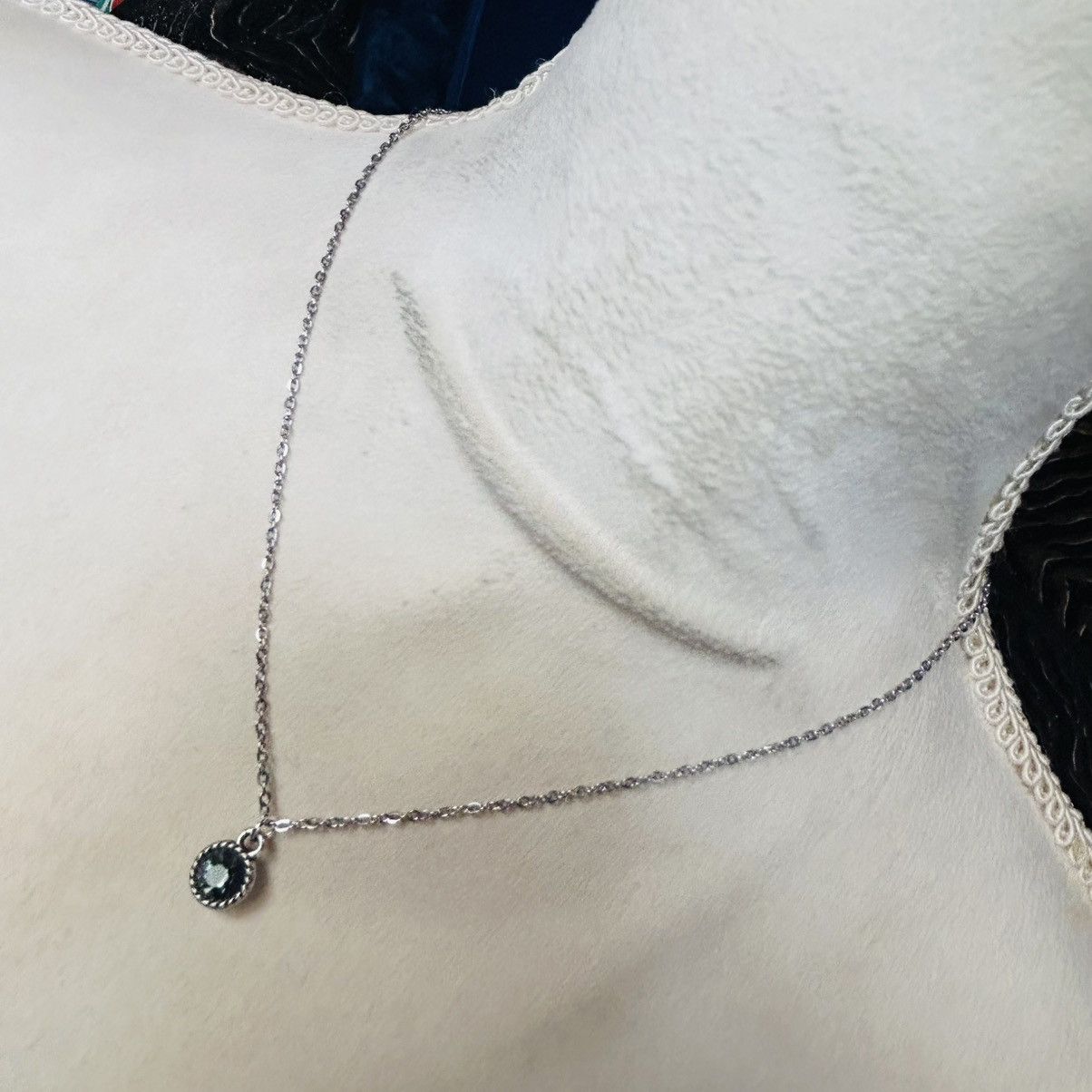 Handmade Handcrafted vintage smoky faceted glass pendant necklace Size ONE SIZE - 2 Thumbnail