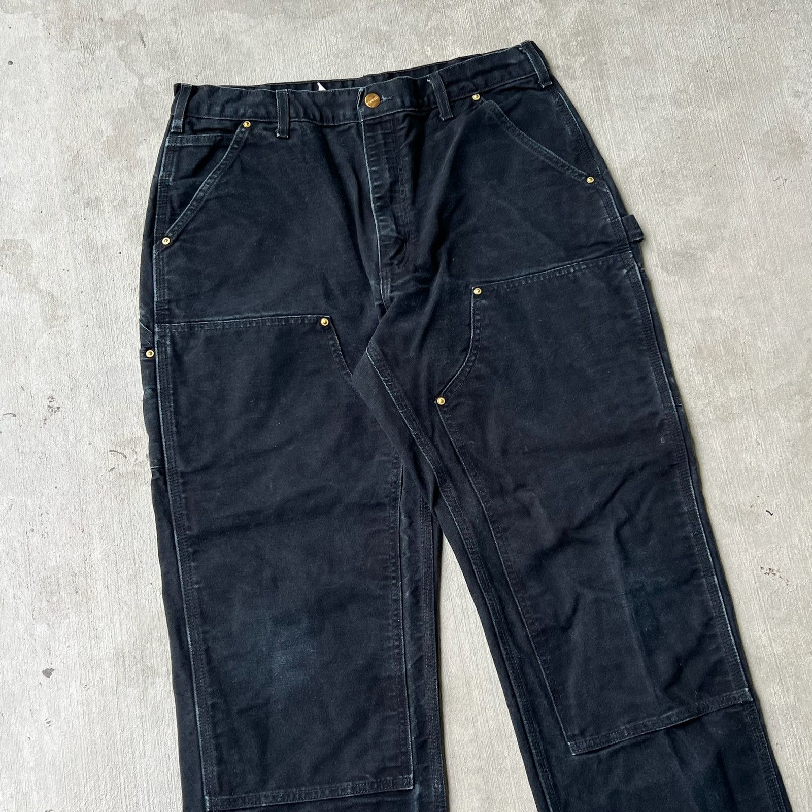 Carhartt × Vintage Carhartt black double knee work wear carpenter pants Size US 33 - 2 Thumbnail