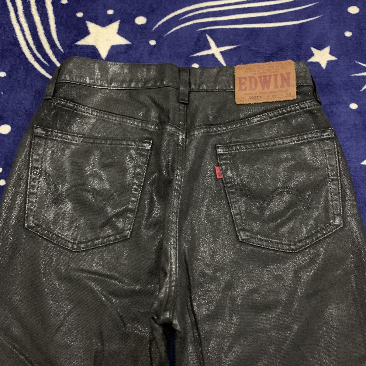 Vintage Edwin 503ZZ Waxed Jeans Black Coated Japan Denim