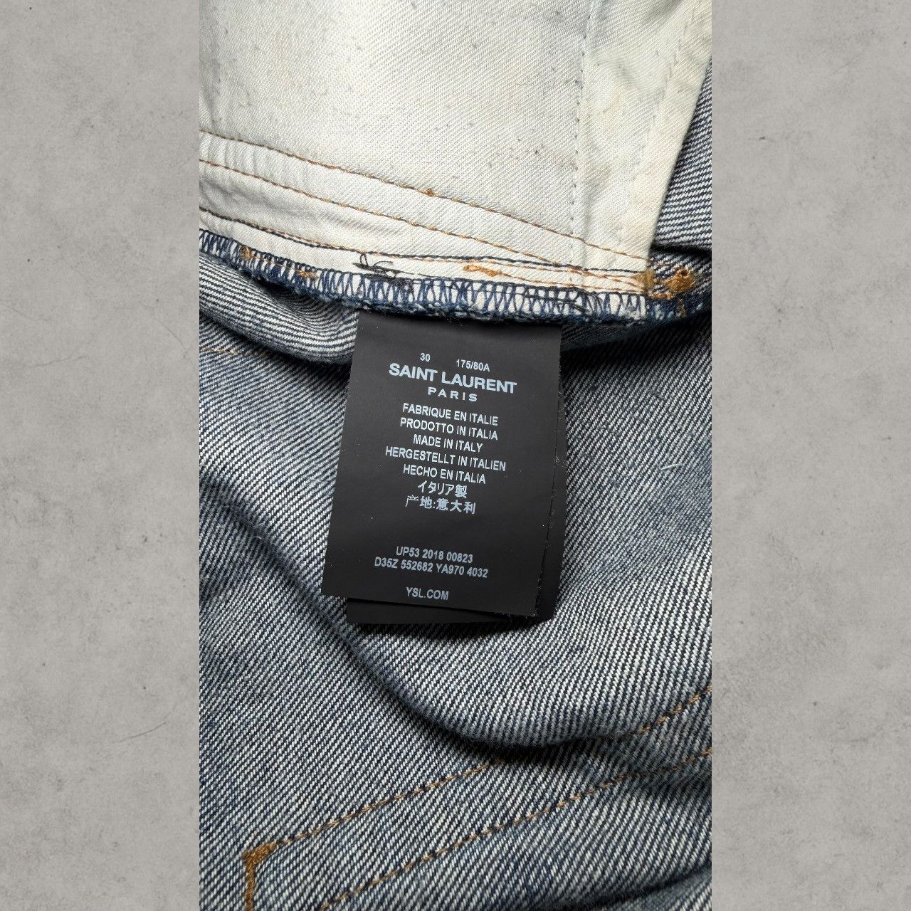 Saint Laurent Paris 2018 Saint Laurent Paris D02 Blue Crash Denim Sz 30 Size US 30 / EU 46 - 6 Thumbnail