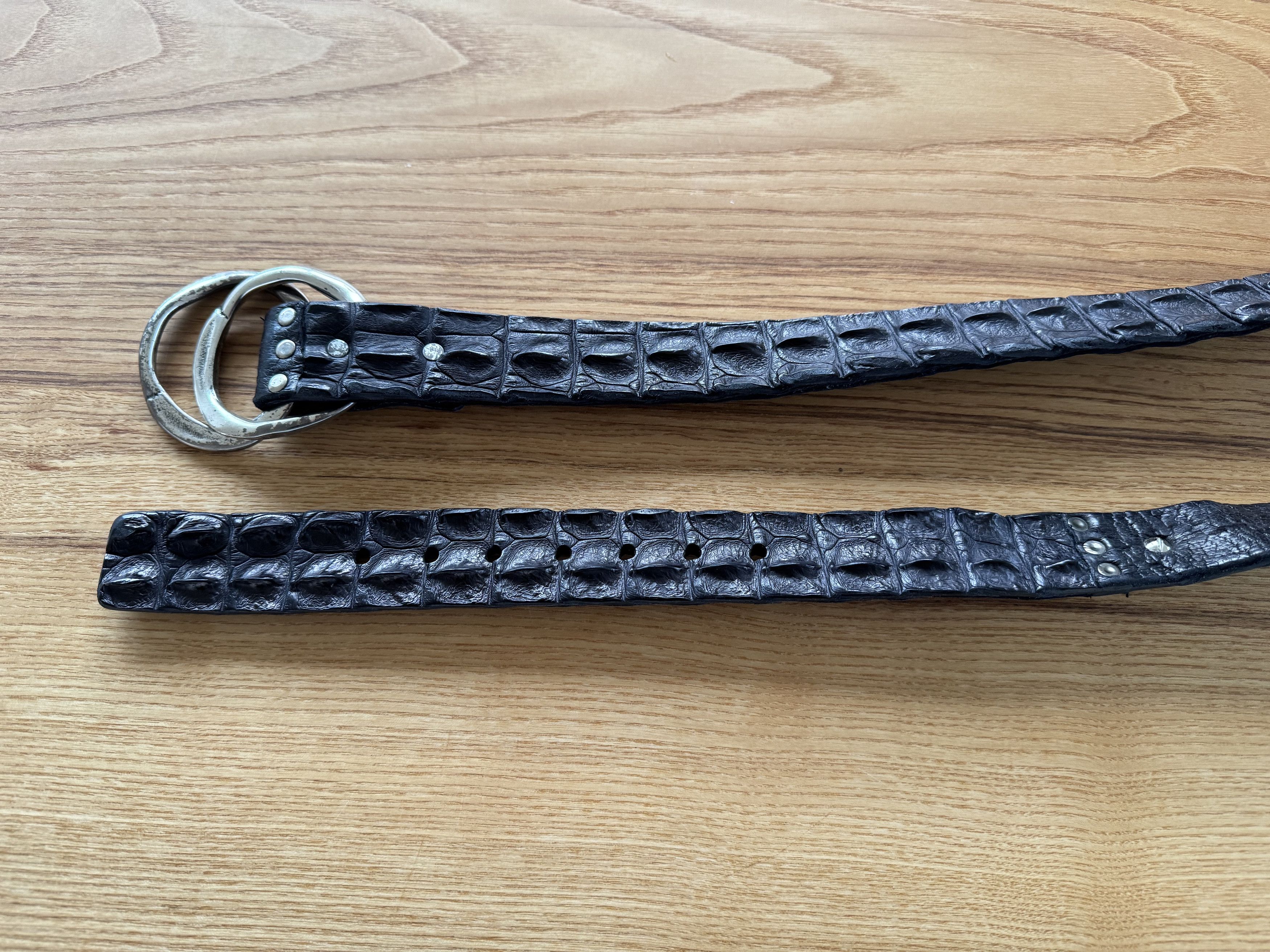 Other Scunzani Crocodile Leather Belt Black Size ONE SIZE - 2 Thumbnail