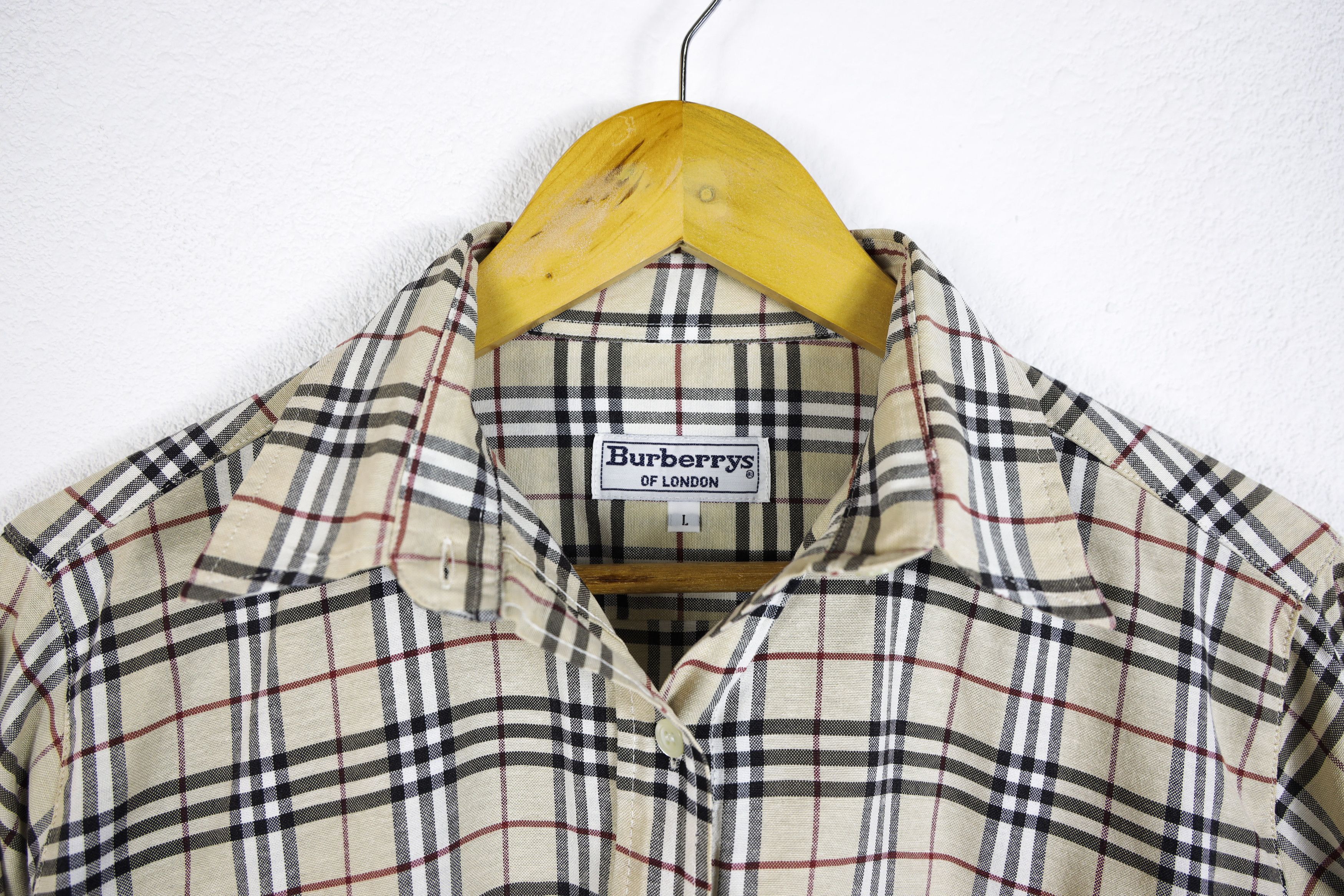 Burberry × Vintage Vintage Burberry Beige Nova Check Long Sleeve Shirt Size L / US 10 / IT 46 - 7 Thumbnail