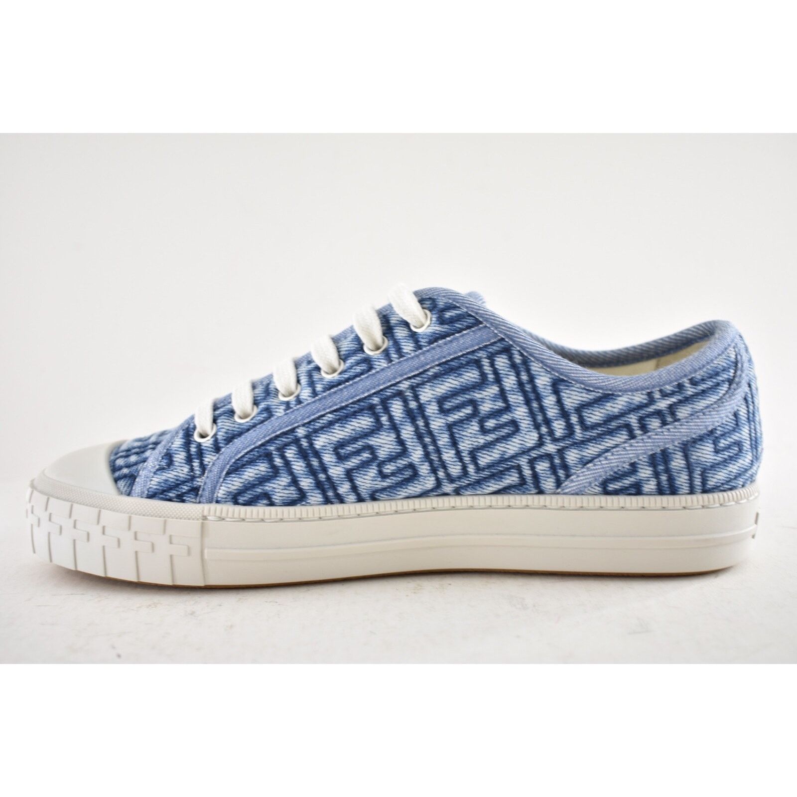 Fendi Fendi Domino Denim White Platform Low Top Sneaker 37.5 Size US 7.5 / IT 37.5 - 10 Thumbnail