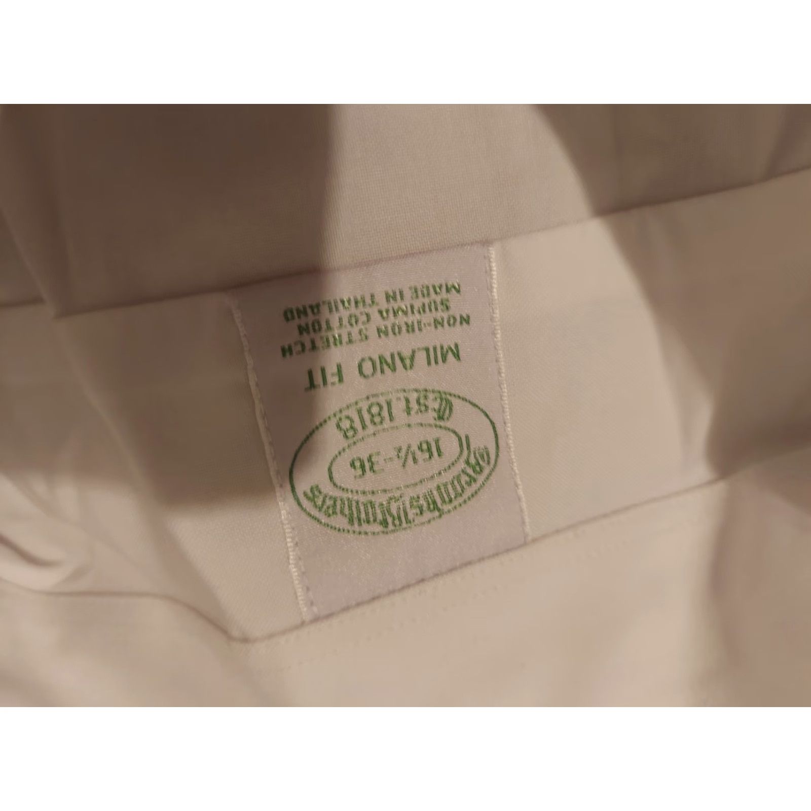 Brooks Brothers VINTAGE Brooks Brothers Dress Shirt Mens 16.5 36 White Cotton Button Shirt Mens Regular 16.5 36 White Size 46R - 4 Thumbnail