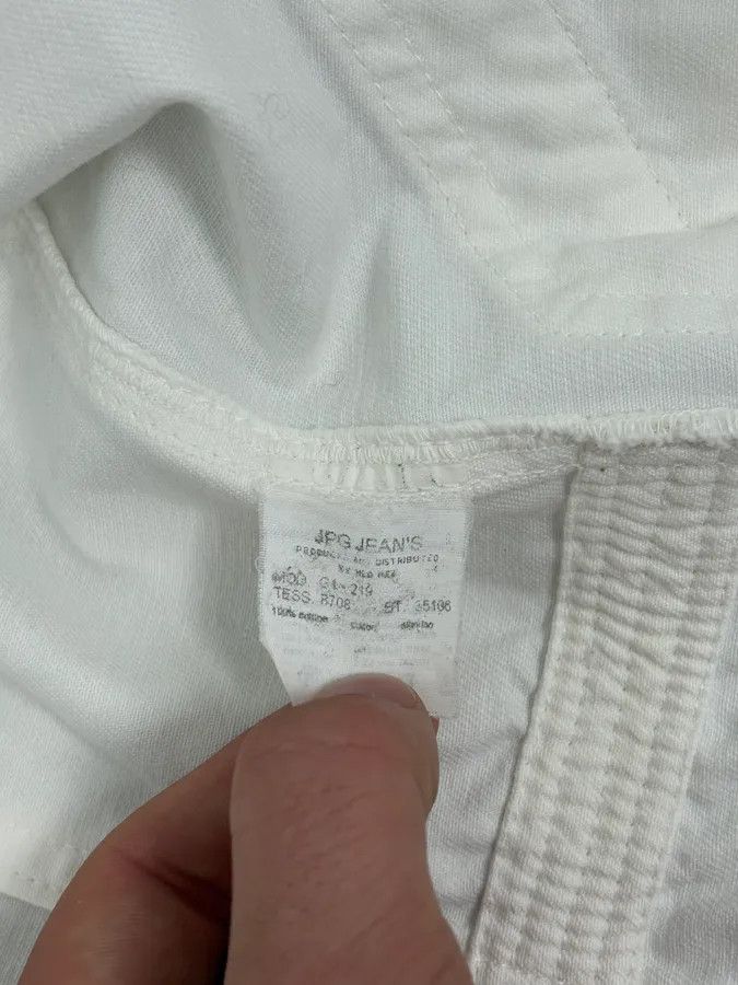 Jean Paul Gaultier 2000s Jean Paul Gaultier White Belted Denim Jacket Size M / US 6-8 / IT 42-44 - 13 Thumbnail