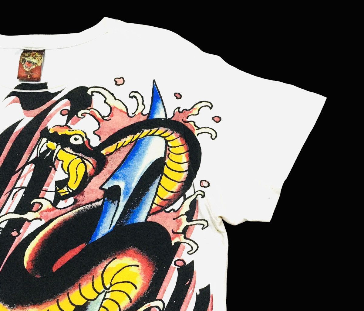 Christian Audigier Rare Design Vintage Brand Ed Hardy Full Print T-shirt 2000s Size US L / EU 52-54 / 3 - 3 Thumbnail