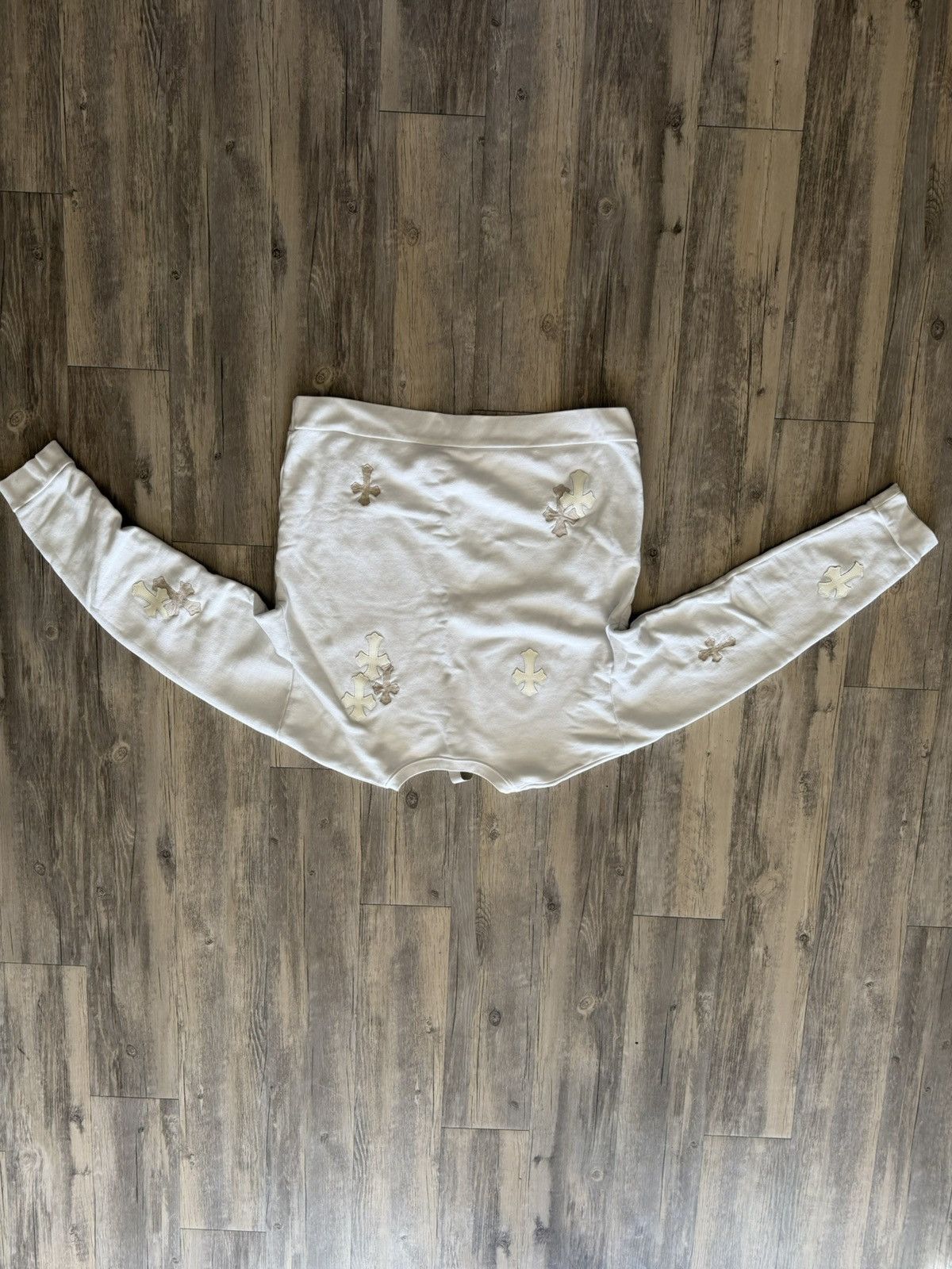 Chrome Hearts Cross Patch Crewneck Sweatshirt White 23 Patches Size US L / EU 52-54 / 3 - 2 Thumbnail