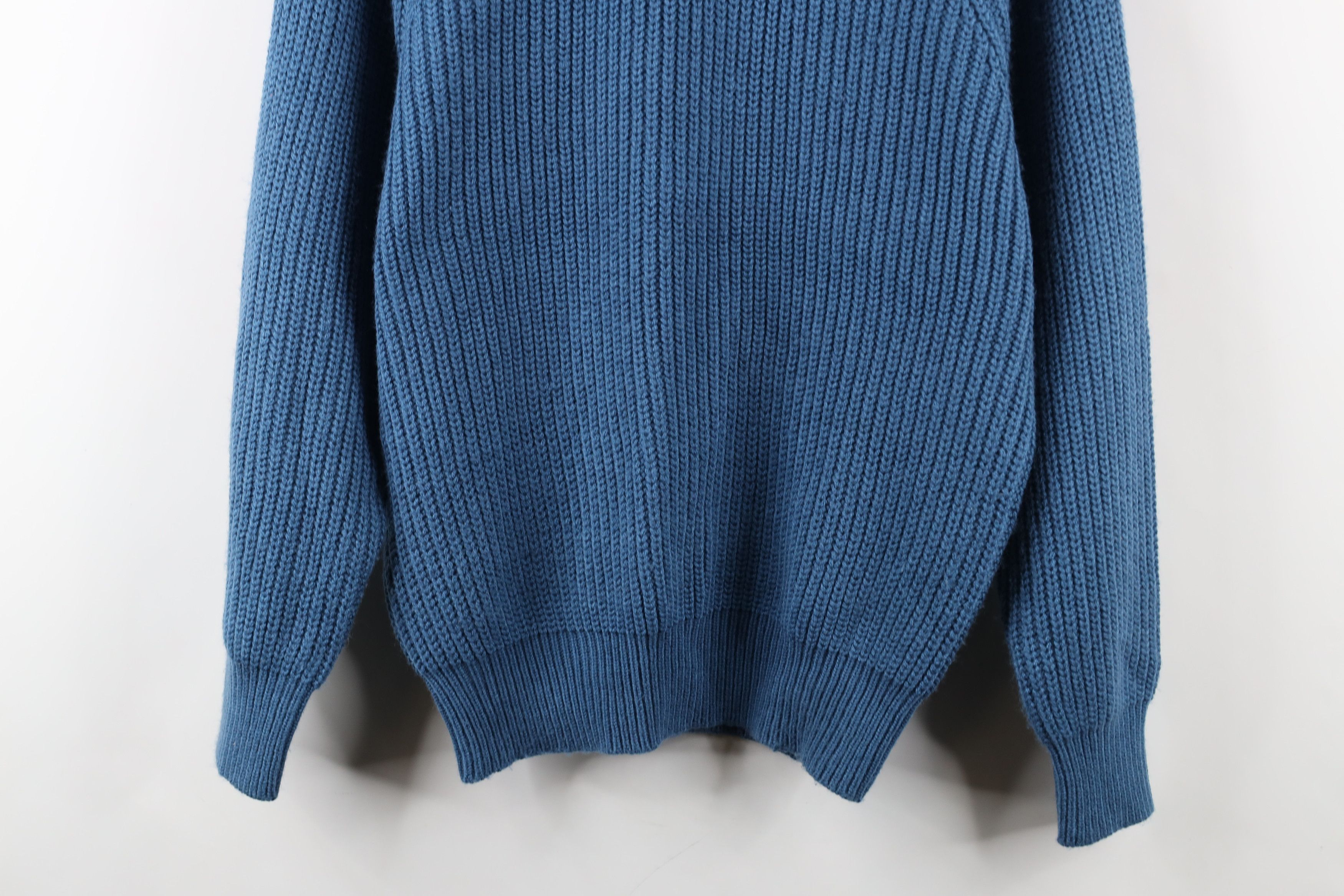 Vintage Vintage 90s Streetwear Ribbed Knit Crewneck Sweater Blue Size US S / EU 44-46 / 1 - 3 Thumbnail