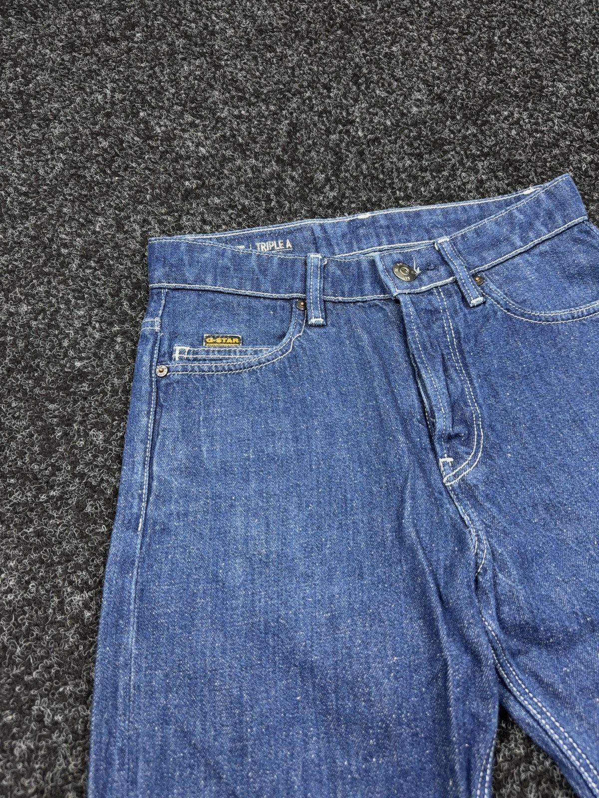 G-Star Vintage 00s Y2K G-Star RAW Triple A Straight Dark Blue Jeans Size 26" / US 2 / IT 38 - 7 Thumbnail