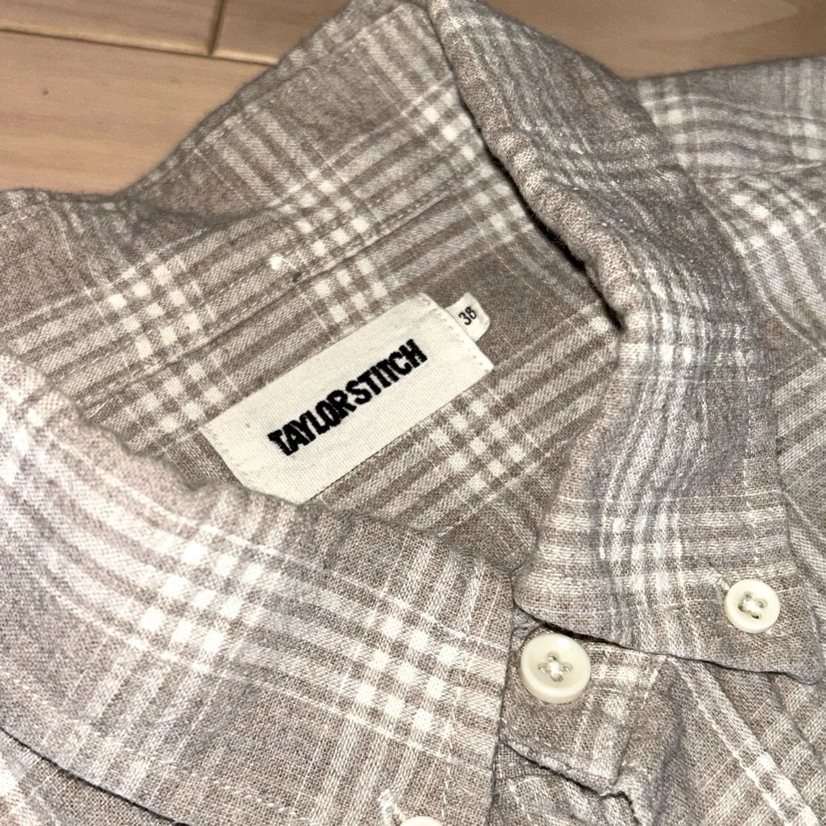 Taylor Stitch VINTAGE The Jack Shirt Men 38 Small Heather Flax Plaid Long Sleeve Taylor Stitch Button-Up Mens Chest Pocket 100% Organic Cotton Regular Album? Size US M / EU 48-50 / 2 - 4 Thumbnail