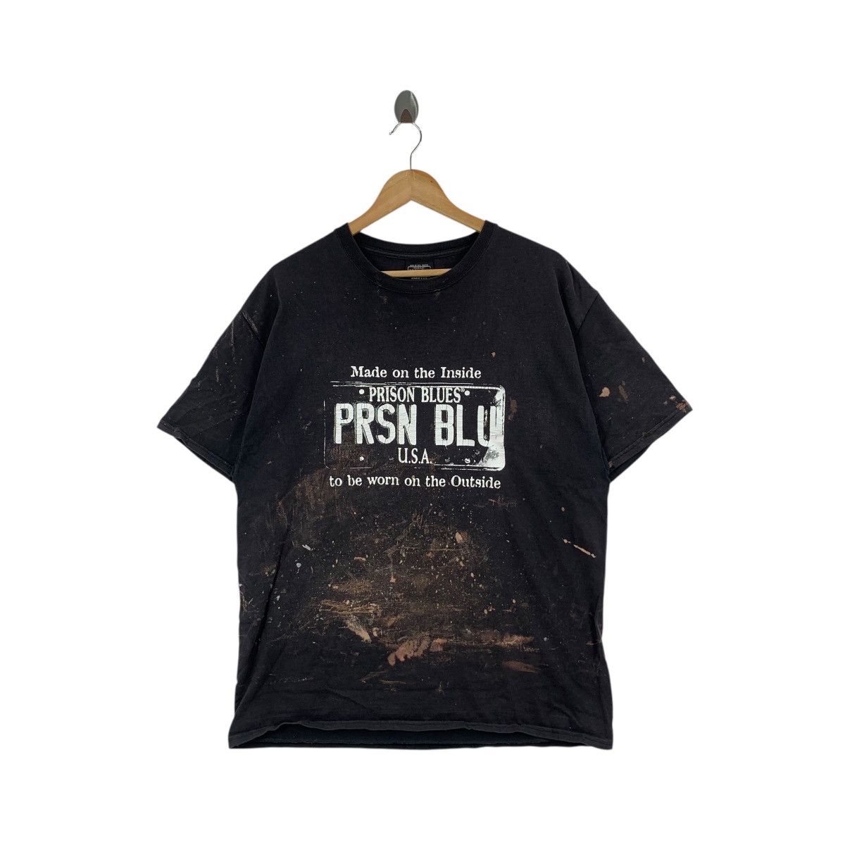 Vintage Vintage PRISON BLUES USA Made On The Inside Inmates Tee Shir Size US XL / EU 56 / 4 - 1 Thumbnail
