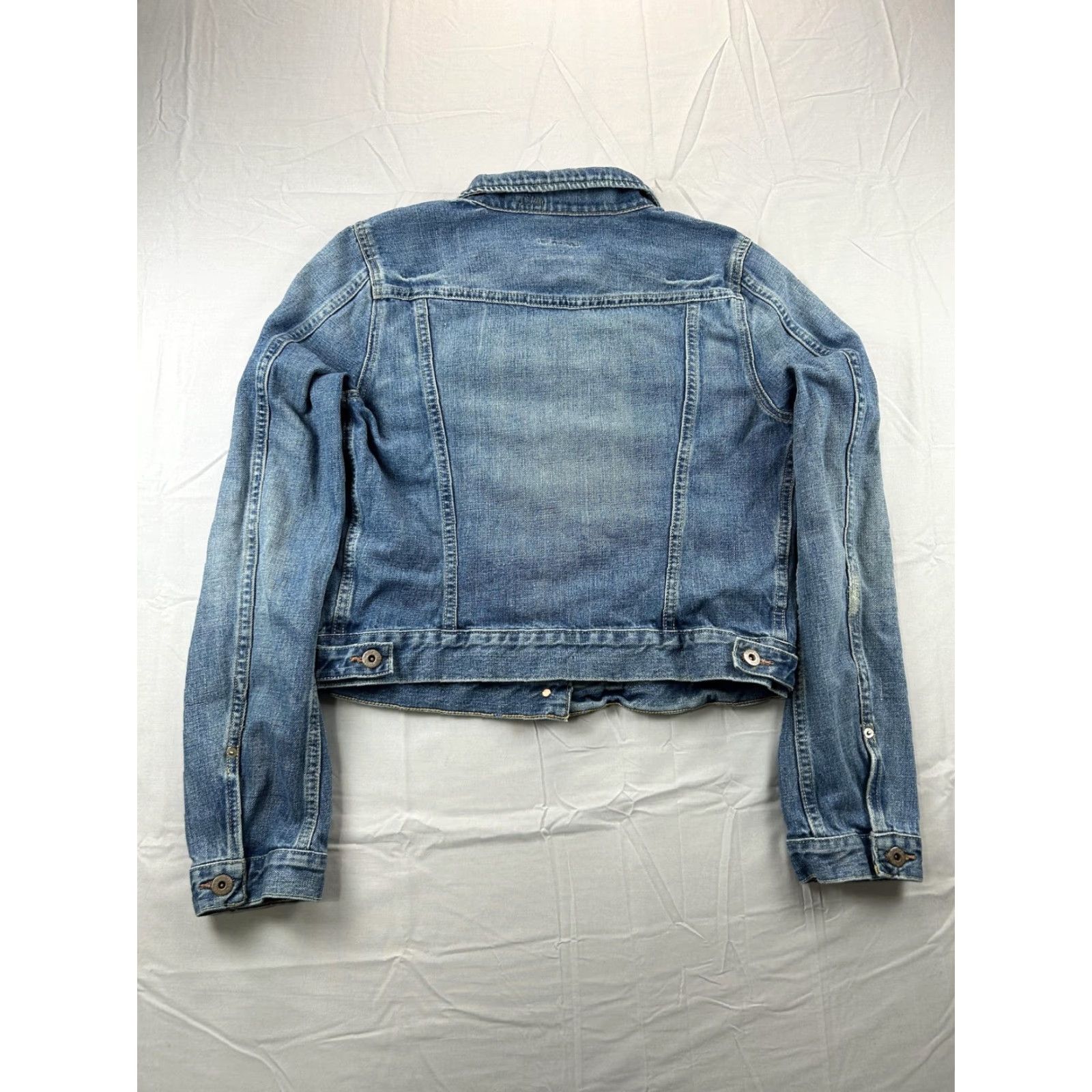 Ralph Lauren Polo Jeans Ralph Lauren Jacket Womens Large Blue Denim Trucker Crop Y2K Size 36" / US 14 / IT 50 - 4 Thumbnail