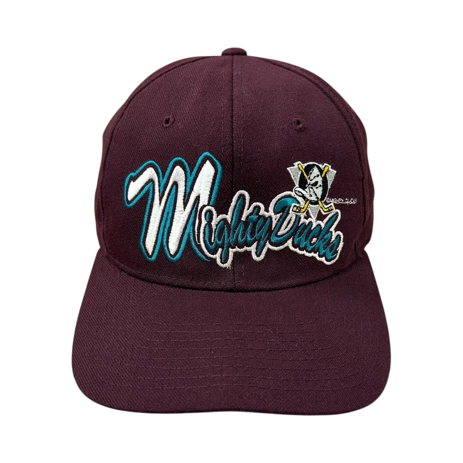 Starter 90s ANAHEIM MIGHTY DUCKS FITTED SPANDEX HAT SIZE 2 7 - 7 3/4 Size ONE SIZE - 1 Thumbnail