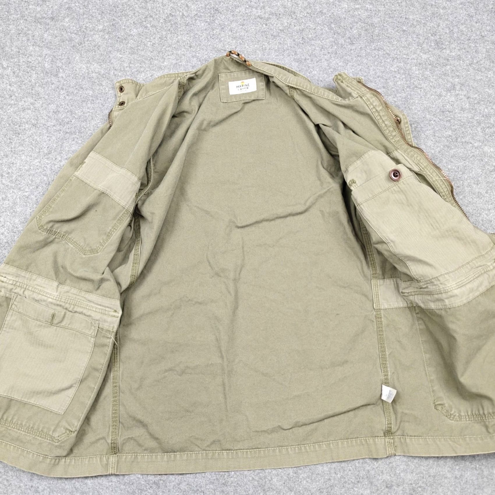 Marine Layer Marine Layer Jacket Mens M Beige Canvas Military Field Full Zip Pockets Size US M / EU 48-50 / 2 - 3 Thumbnail