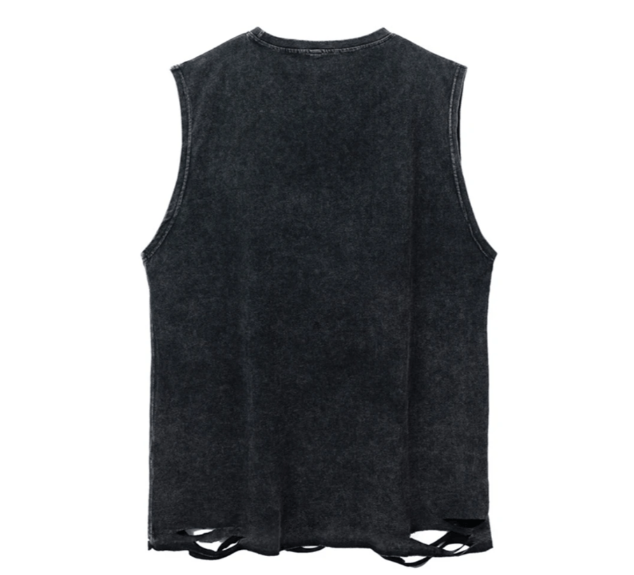 Japanese Brand Ripped Hole Sleeveless T-Shirt Size US L / EU 52-54 / 3 - 2 Thumbnail