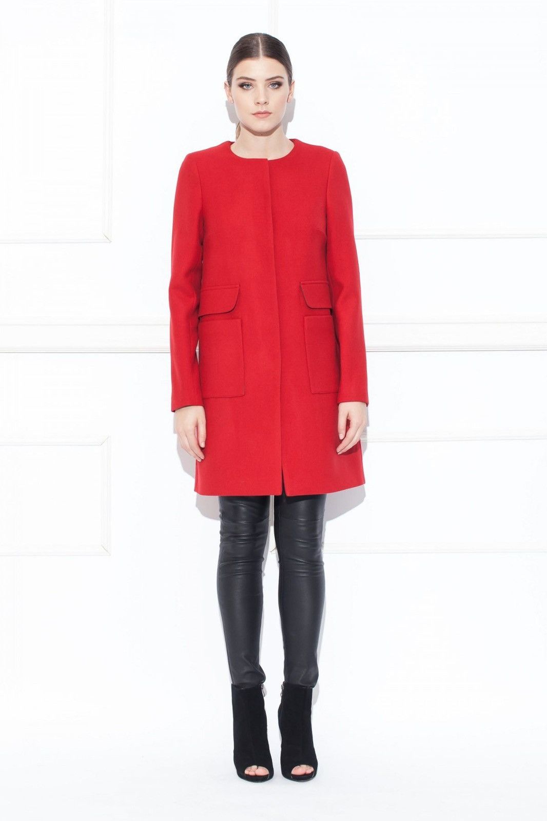 Uniqlo Uniqlo women's Collarless Single-brested Red Coat Size M / US 6-8 / IT 42-44 - 4 Thumbnail