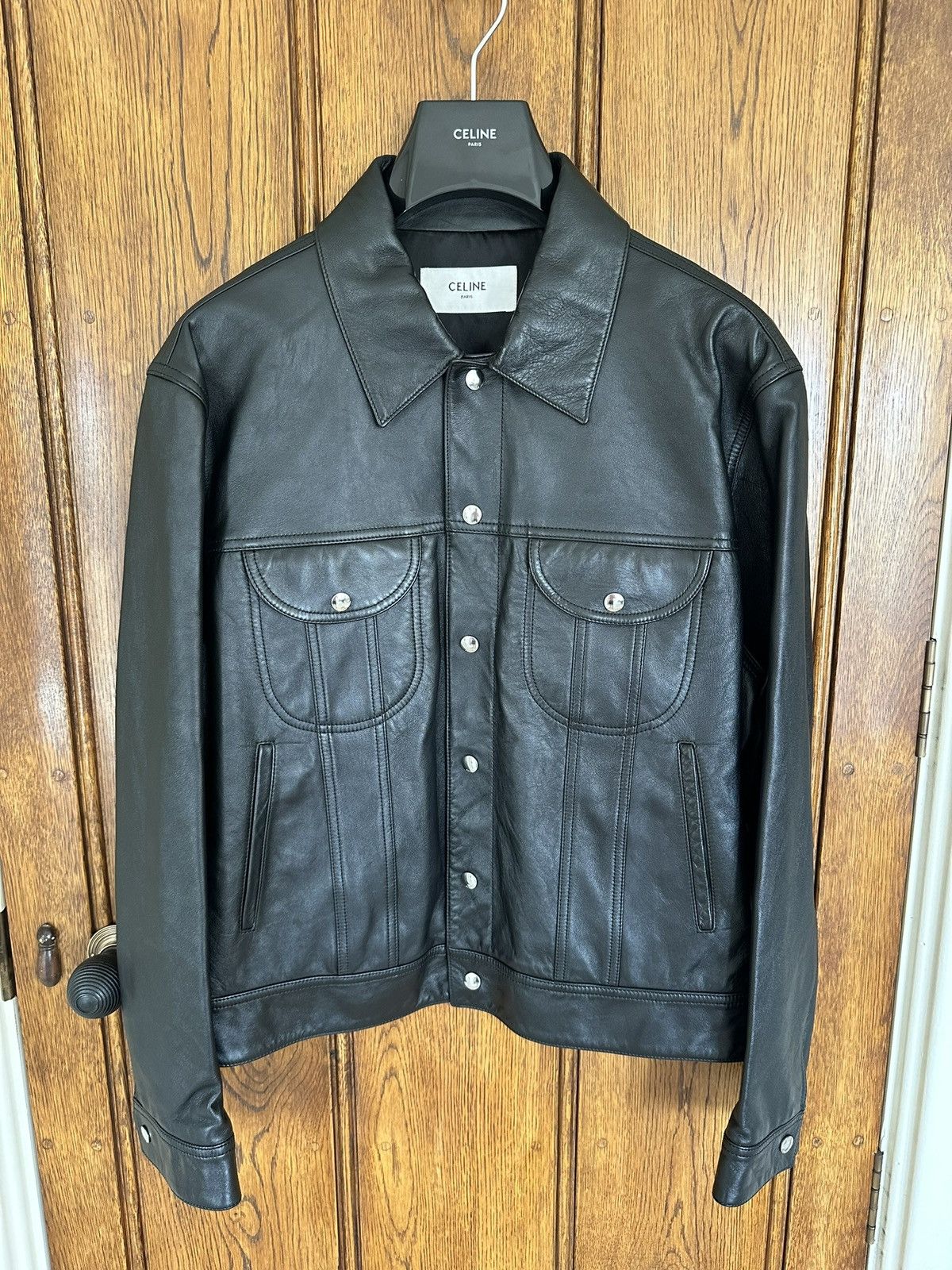 Celine Celine x Hedi leather trucker jacket 50 BNWT Hedi Slimane Size US M / EU 48-50 / 2 - 10 Thumbnail